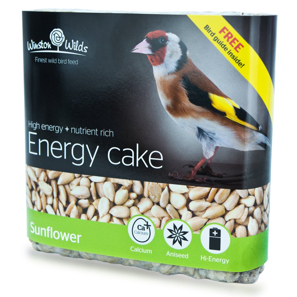 Winston Wilds Energy Cake bird feed packaging with a bird on the label