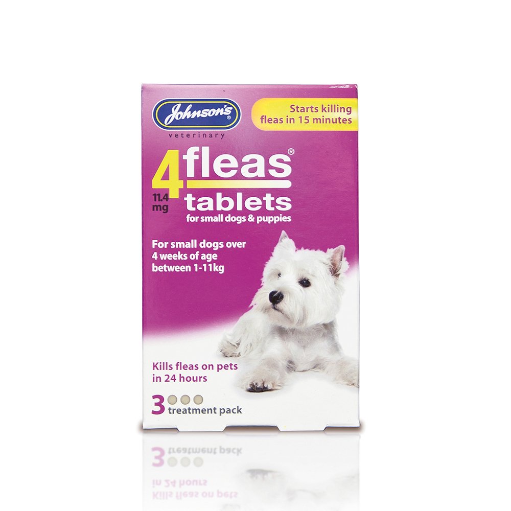 Johnson's Veterinary 4 Fleas Tablets Small Dog & Puppies - 3 Treatment Pack