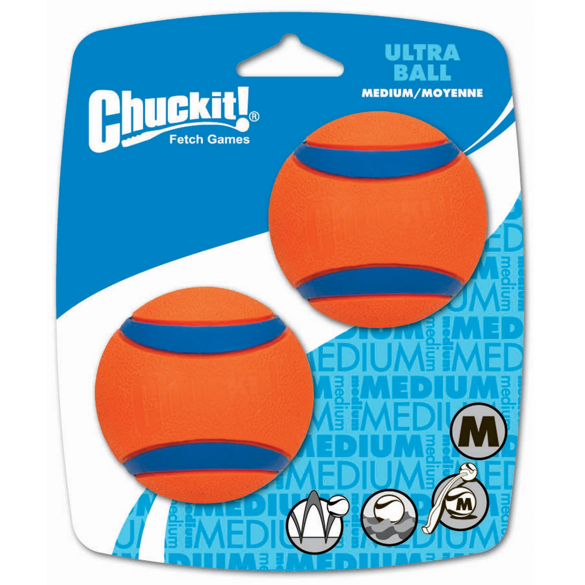 Ultra Rubber Ball Dog Toy Medium - 2 Pack