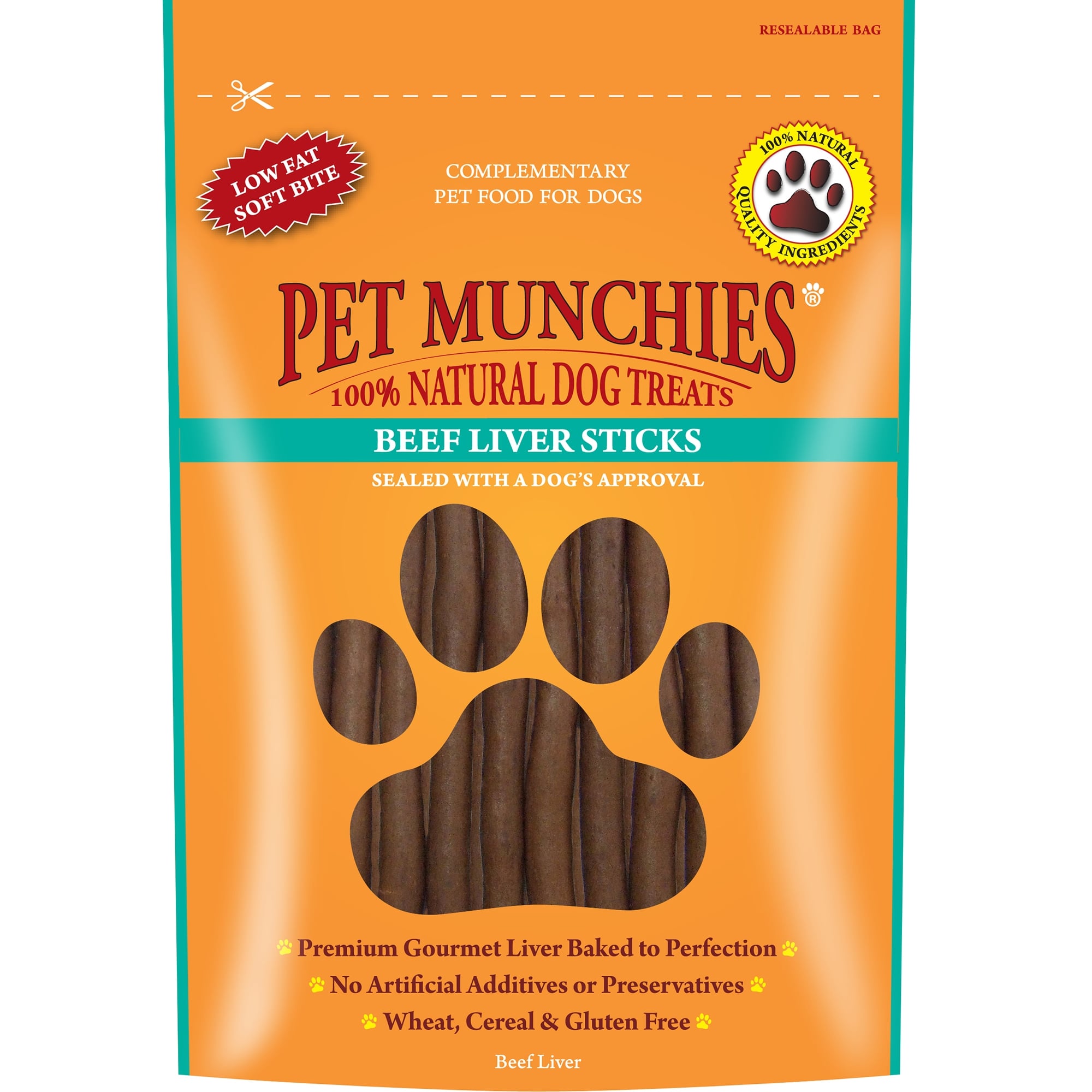 Pet Munchies Beef Liver Sticks Natural Dog Treats 90g