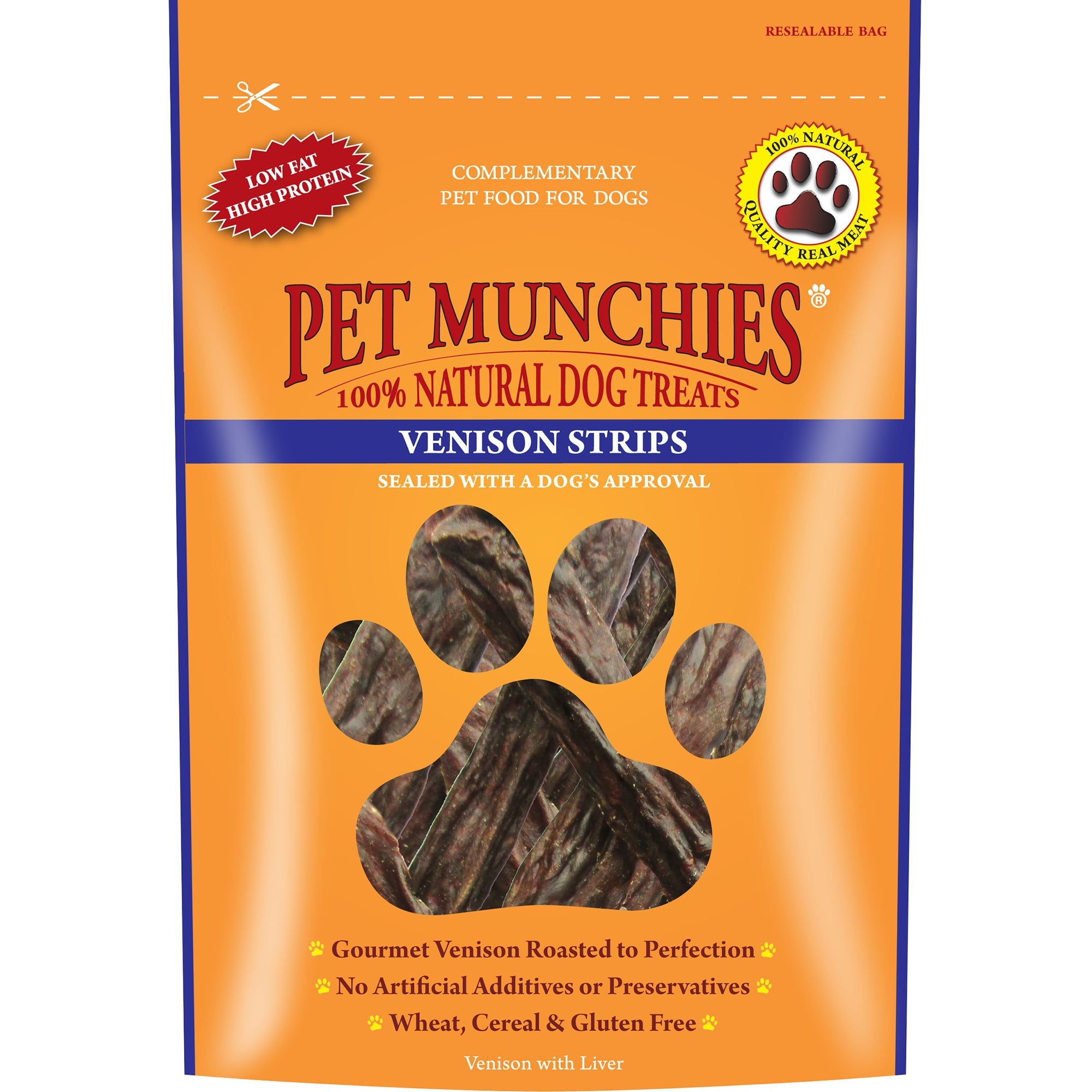 Pet Munchies Venison Strips Natural Dog Treats 75g