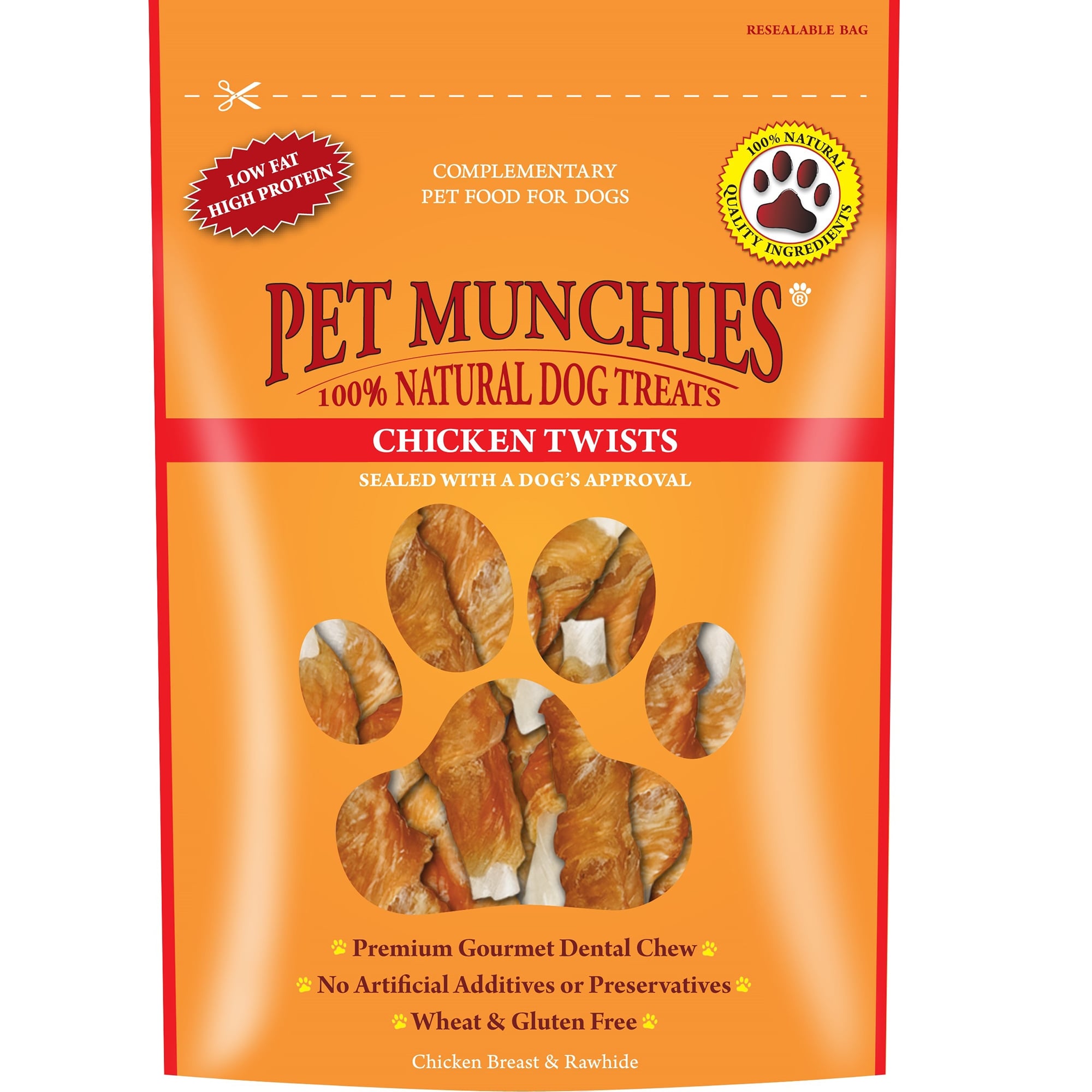 Pet Munchies Chicken Twists Natural Dog Treats 80g