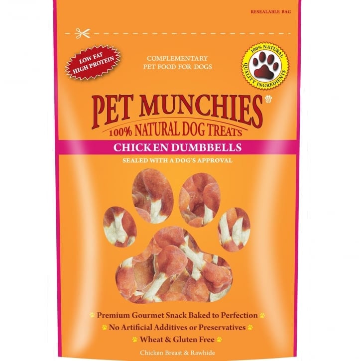 Pet Munchies Chicken Dumbbells Natural Dog Treats 80g