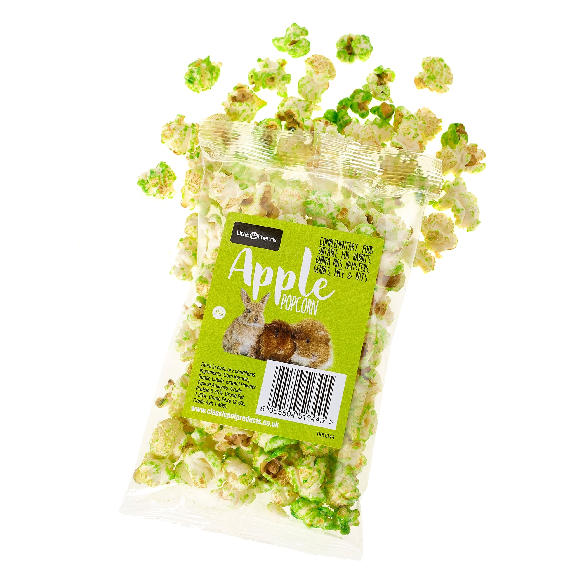 Little Friends Popcorn Small Animal Treats - Apple 18g
