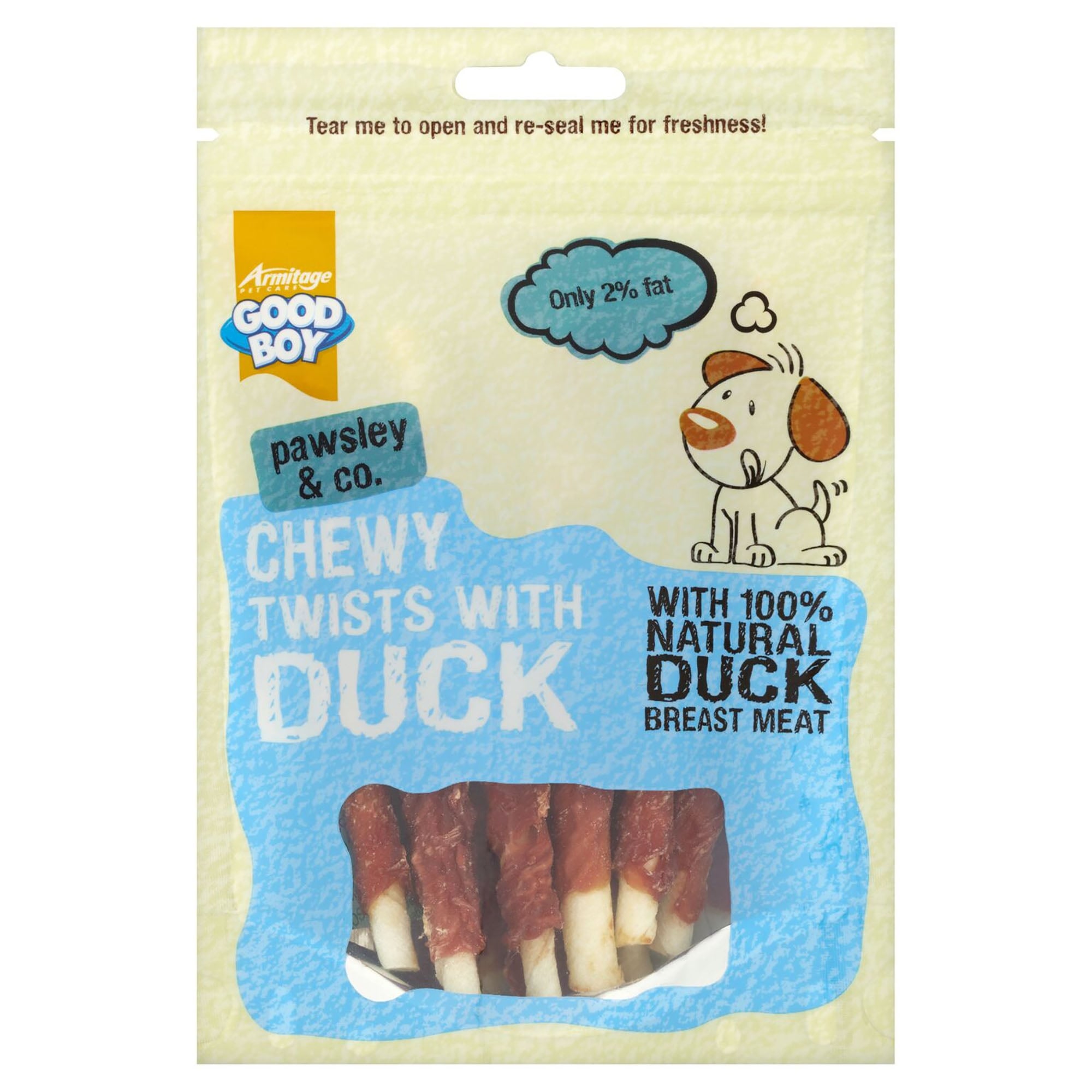 Armitage Good Boy Chewy Twists with Duck Dog Treats 90g