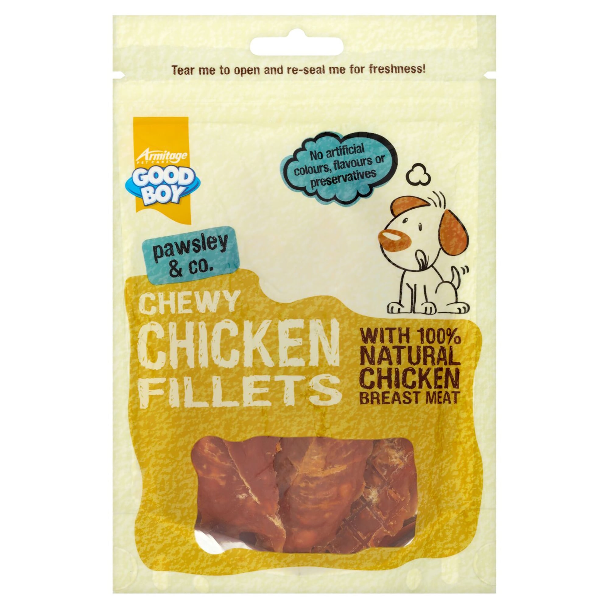 Armitage Good Boy Pawsley & Co Chewy Chicken Fillets Dog Treat 80g