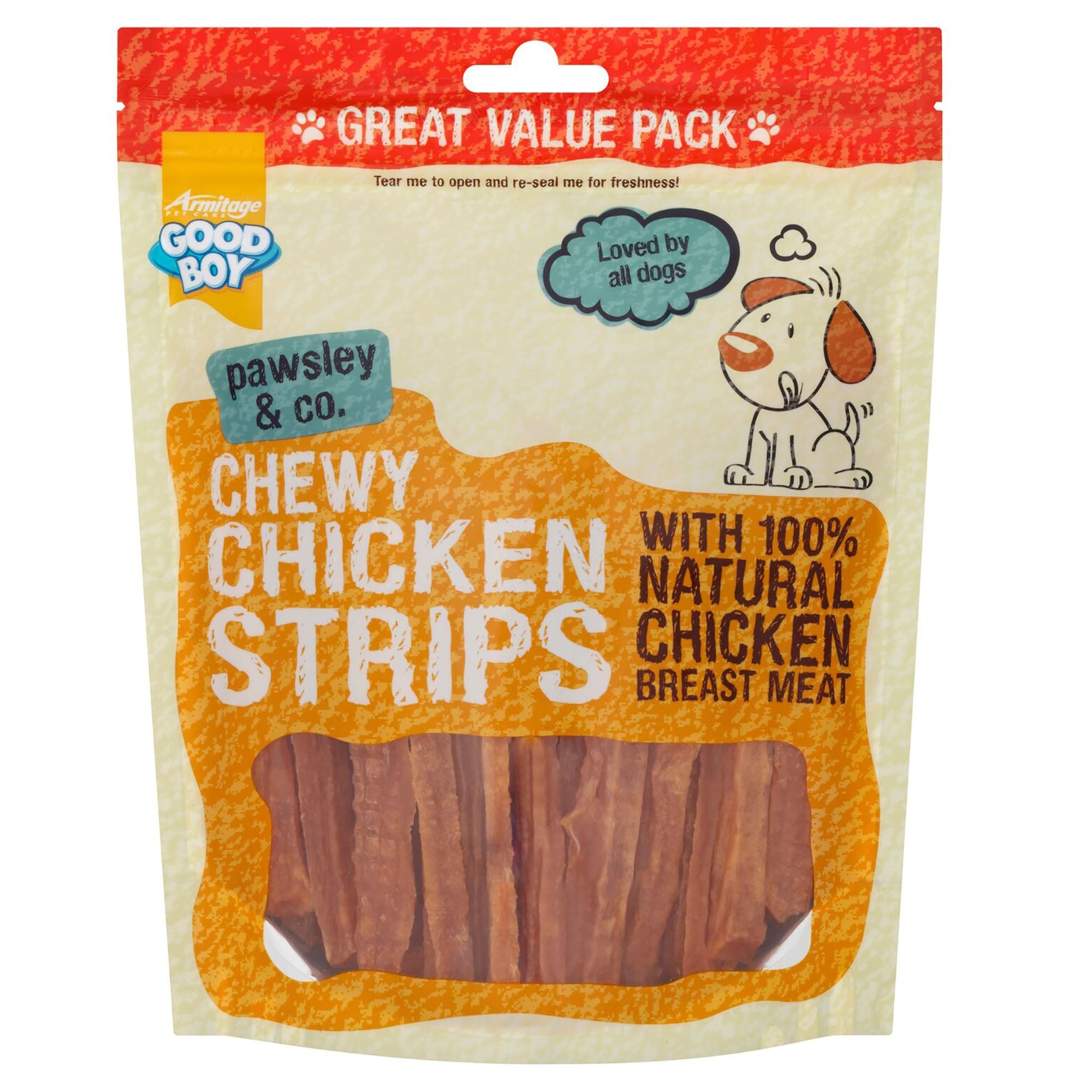 Good Boy Chewy Chicken Strips Dog Treats 350g
