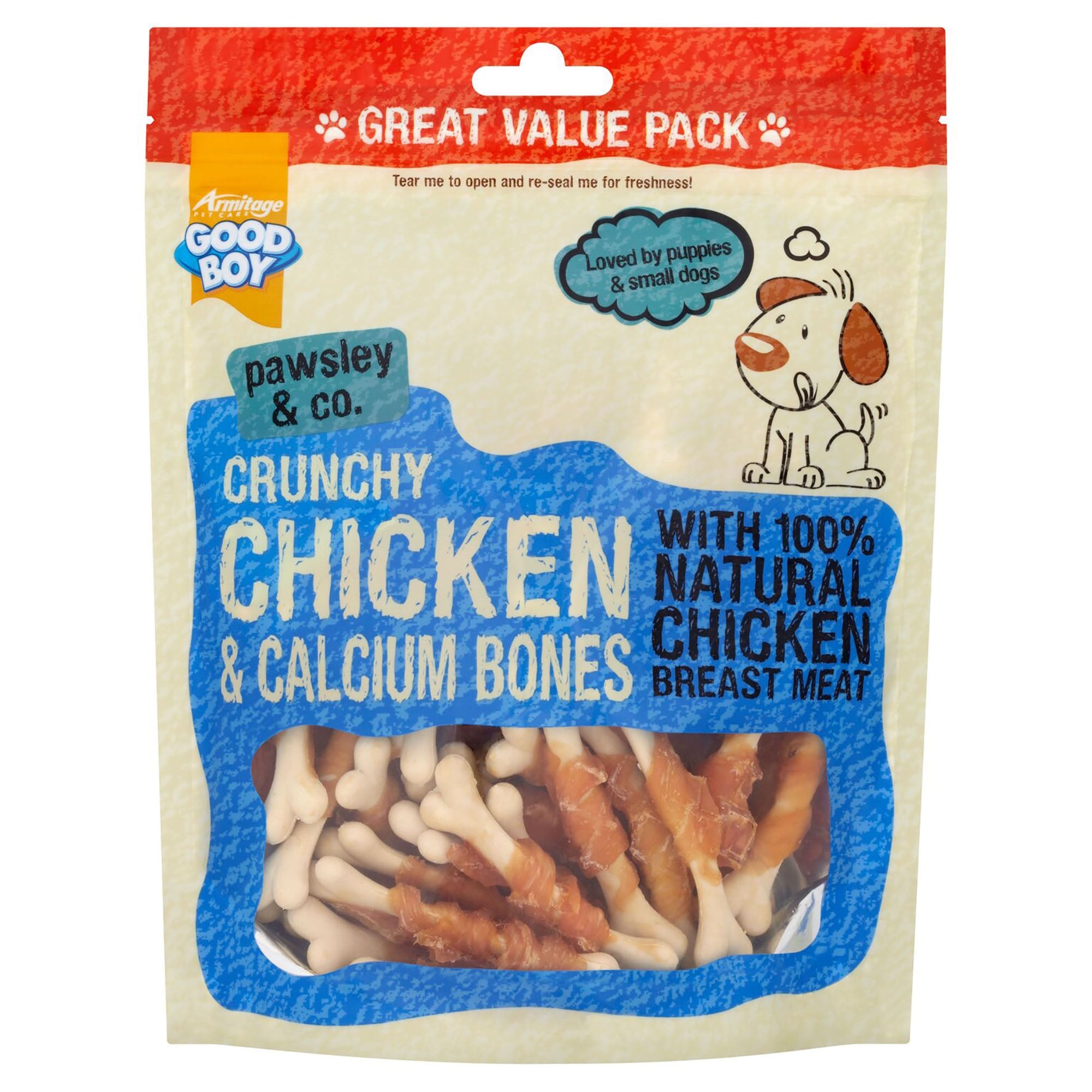 Armitage Good Boy Crunchy Chicken & Calcium Bones Dog Treats 350g