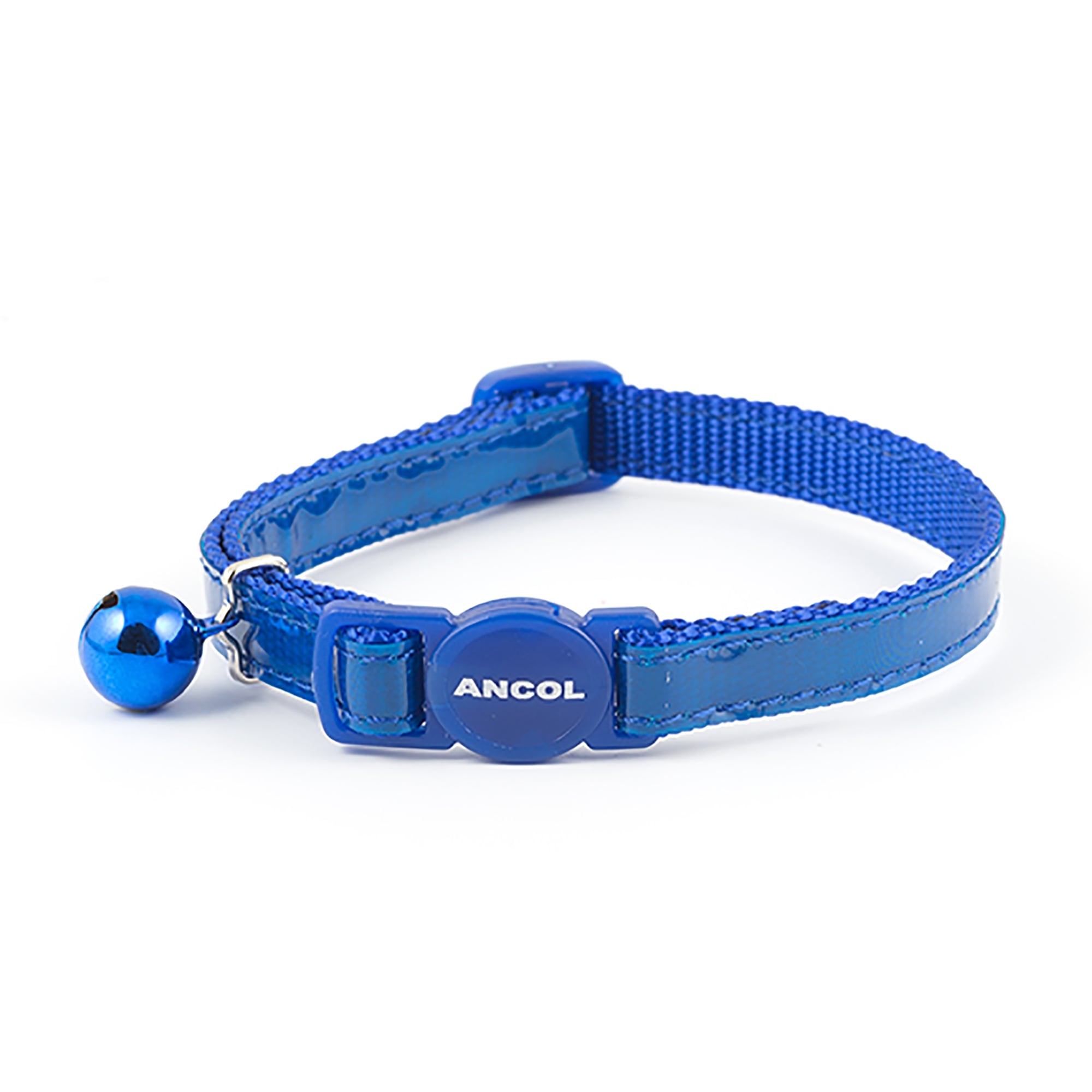 Ancol Gloss Reflective Safety Cat Collar With Bell - Blue (20-30cm)