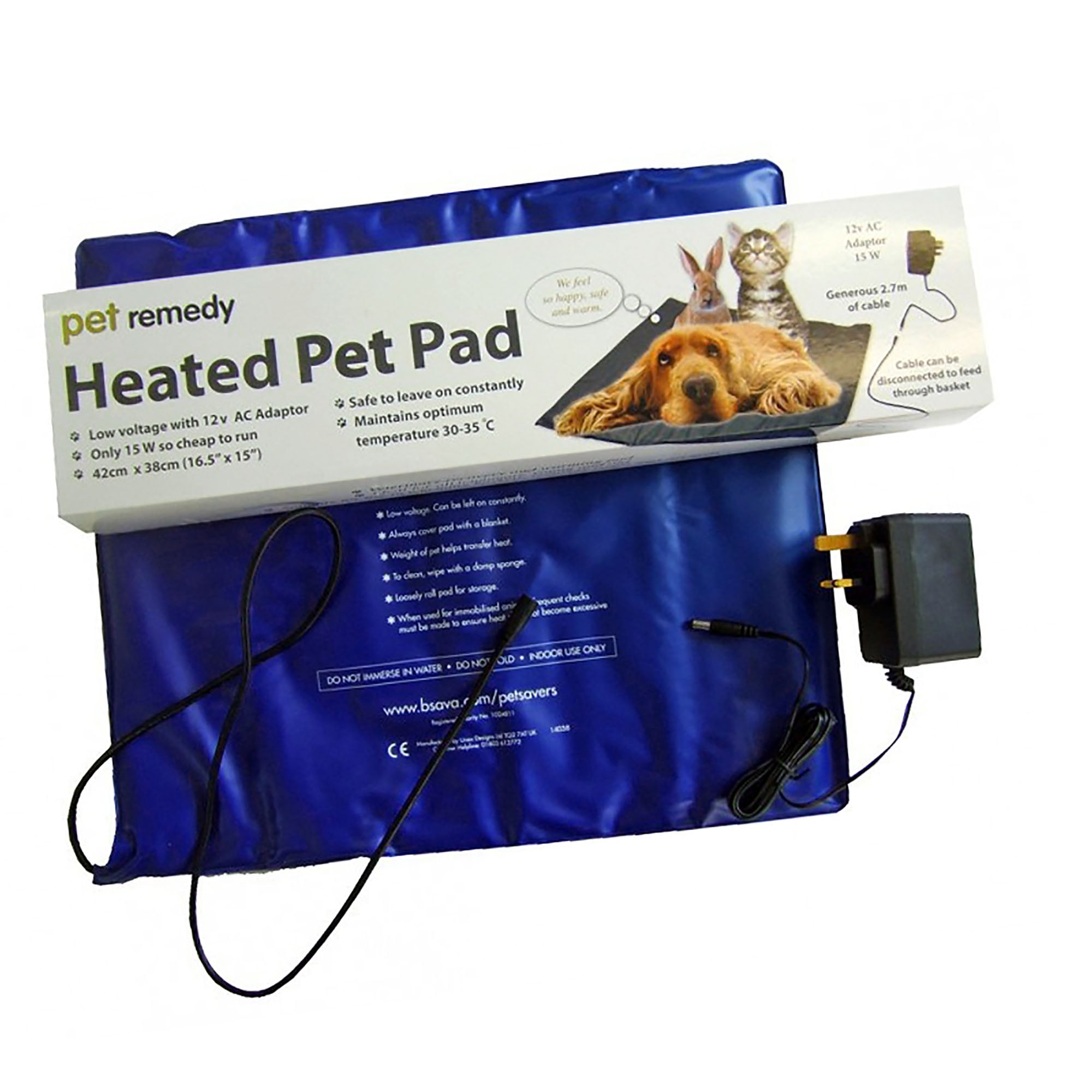 Pet Remedy Heated Pet Pad For Cats & Dogs