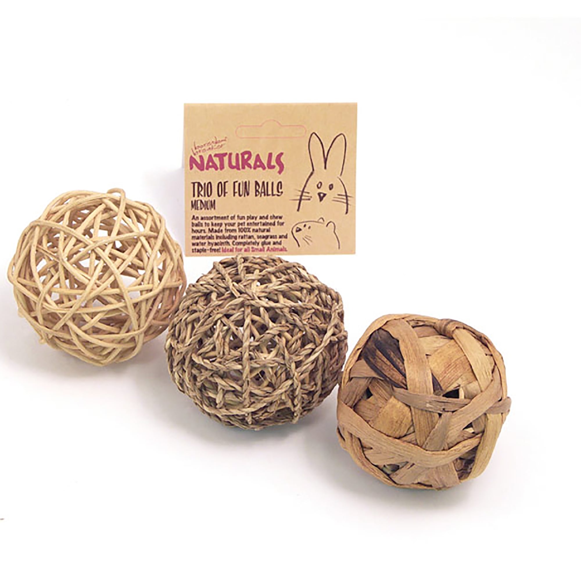 Rosewood Boredom Breaker Naturals Trio of Fun Balls Medium