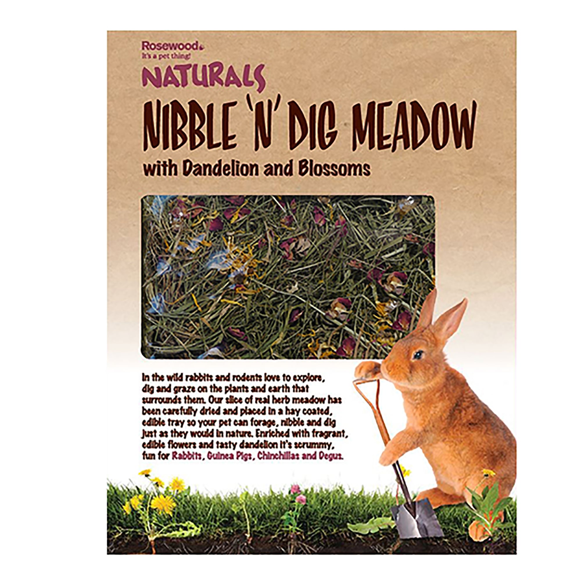 Rosewood Naturals Nibble 'N' Dig Meadow with Dandelion & Blossoms