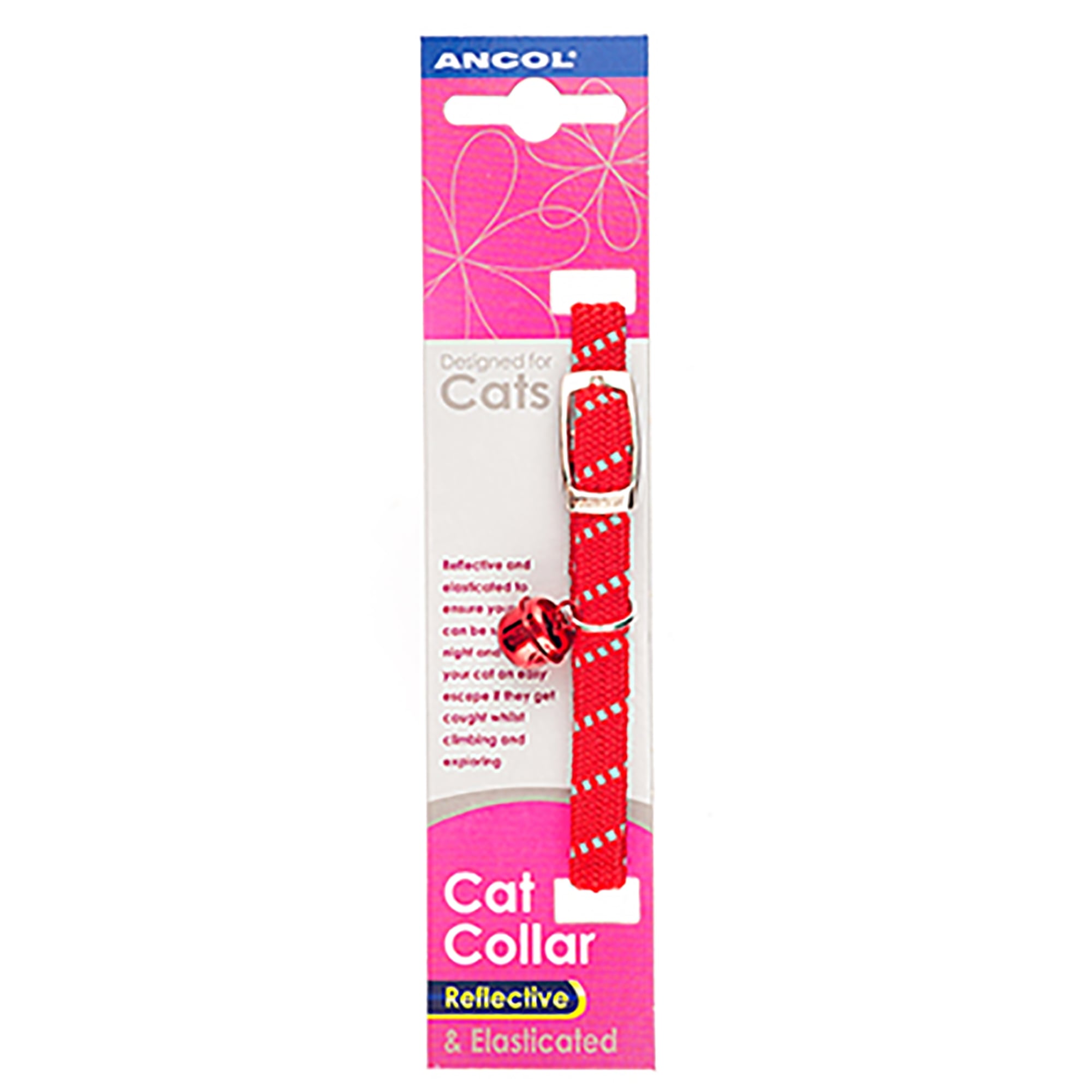 Ancol Softweave Reflective Elastic Cat Collar - Red (20-30cm)