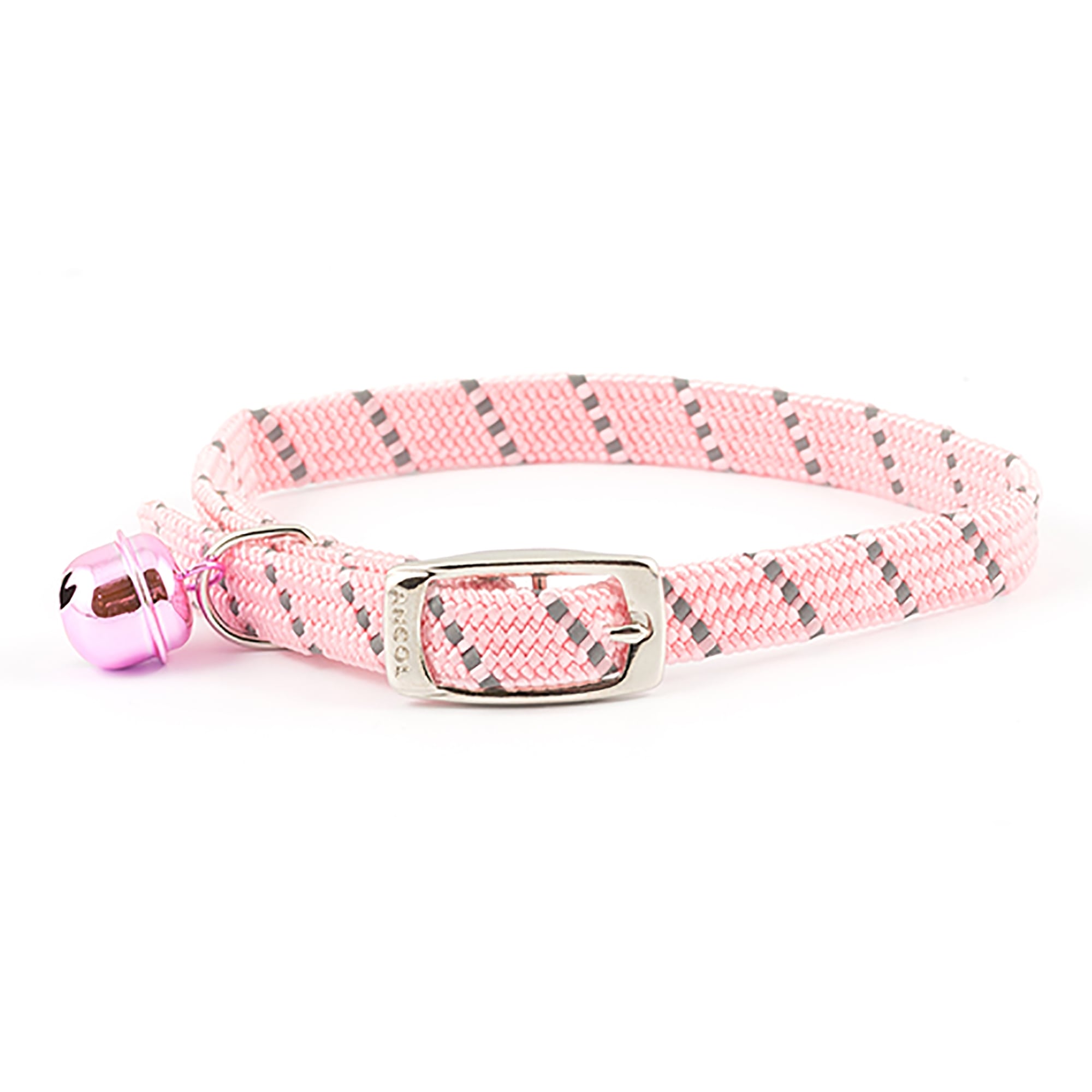 Ancol Softweave Reflective Elastic Cat Collar - Pink (20-30cm)