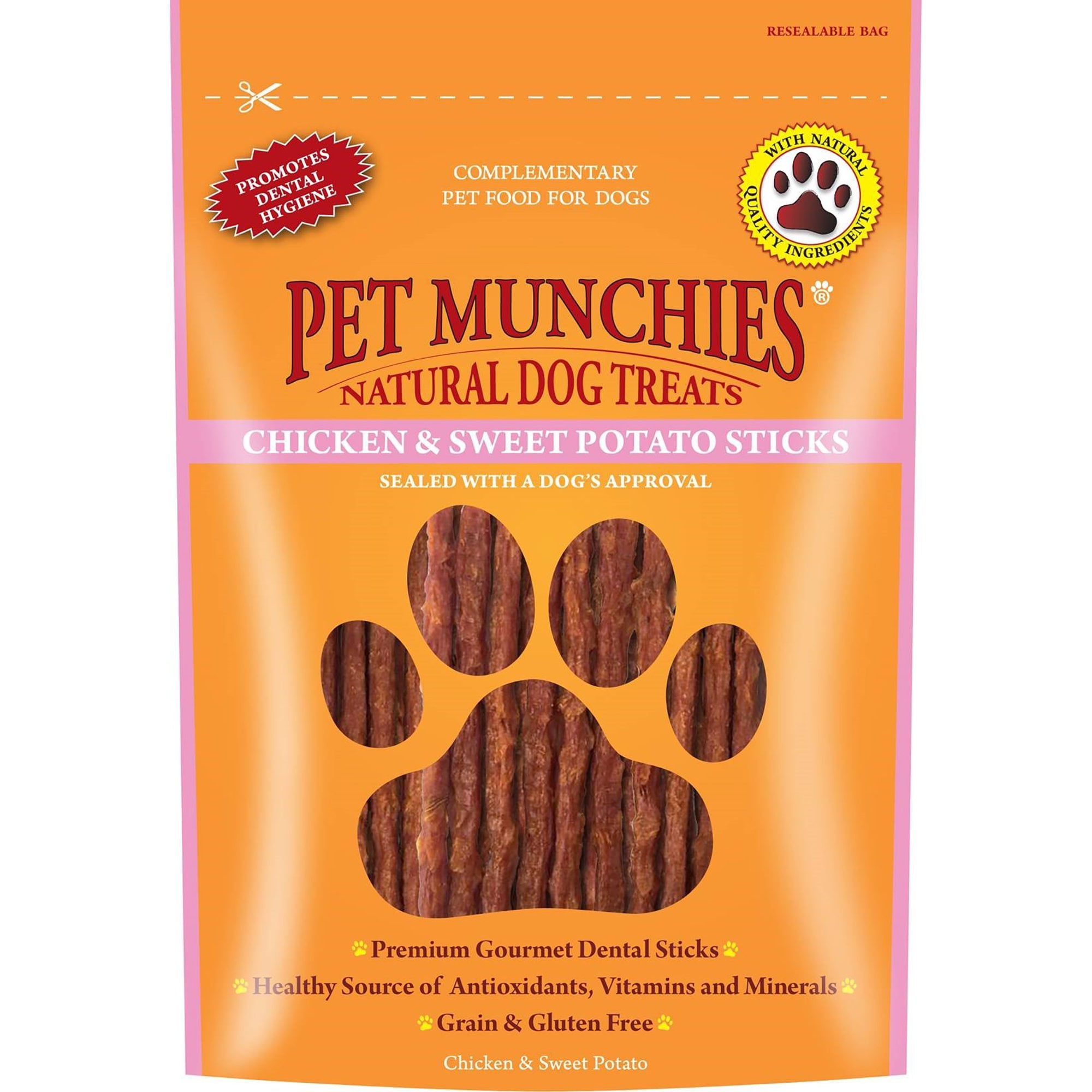 Pet Munchies Chicken & Sweet Potato Sticks Natural Dog Treats 90g