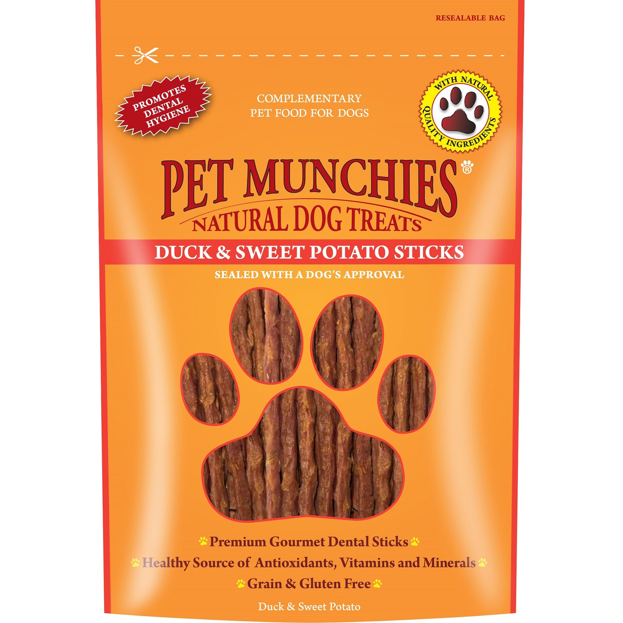 Pet Munchies Duck & Sweet Potato Sticks Natural Dog Treats 90g