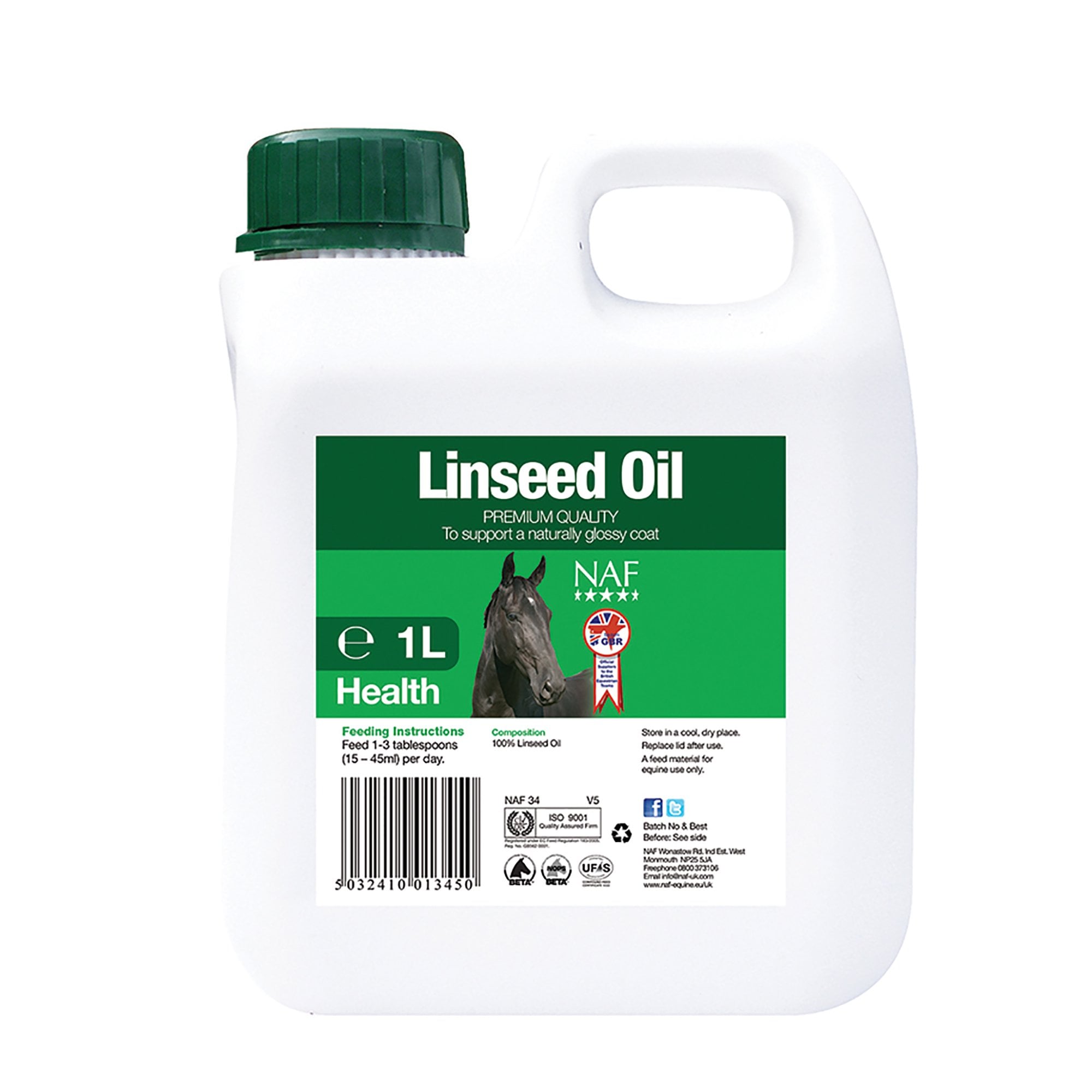 NAF (Natural Animal Feeds) Linseed Oil Horse Supplement 1 Litre