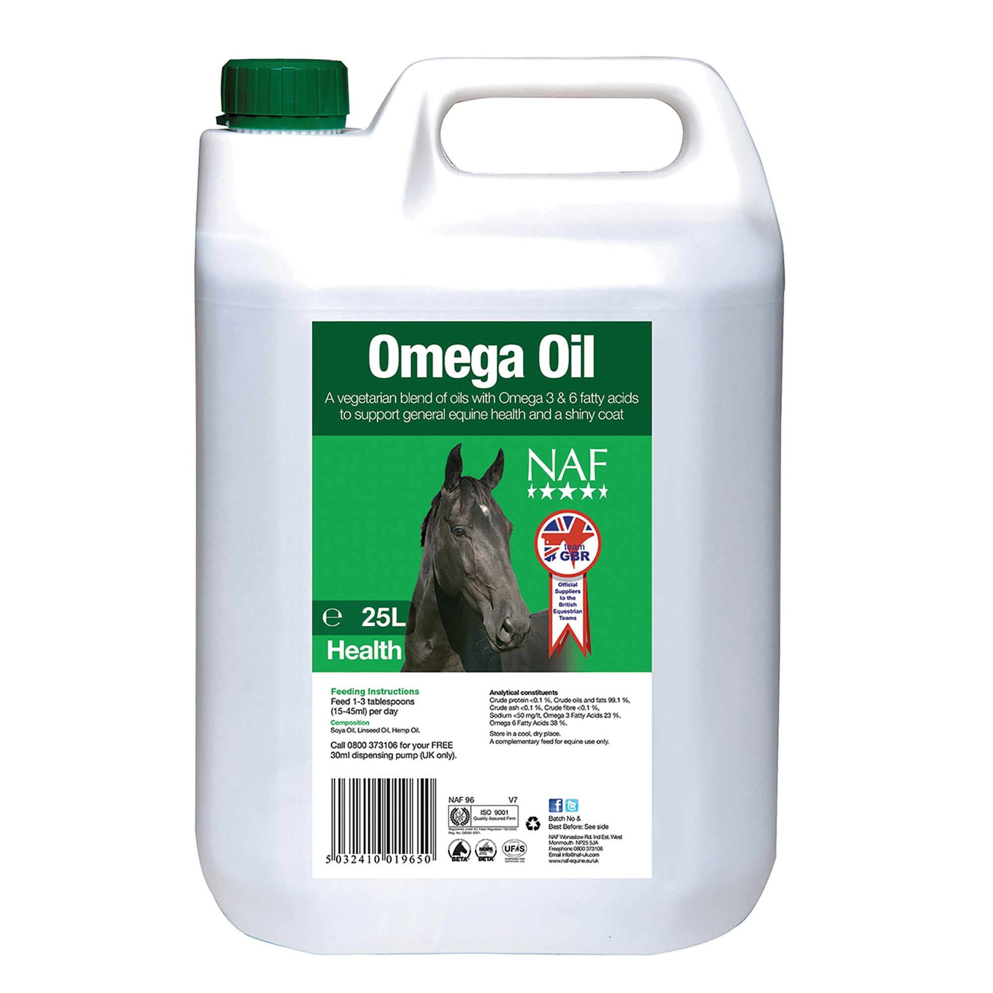 NAF (Natural Animal Feeds) Omega Oil Horse Supplement 25 Litre | Feedem