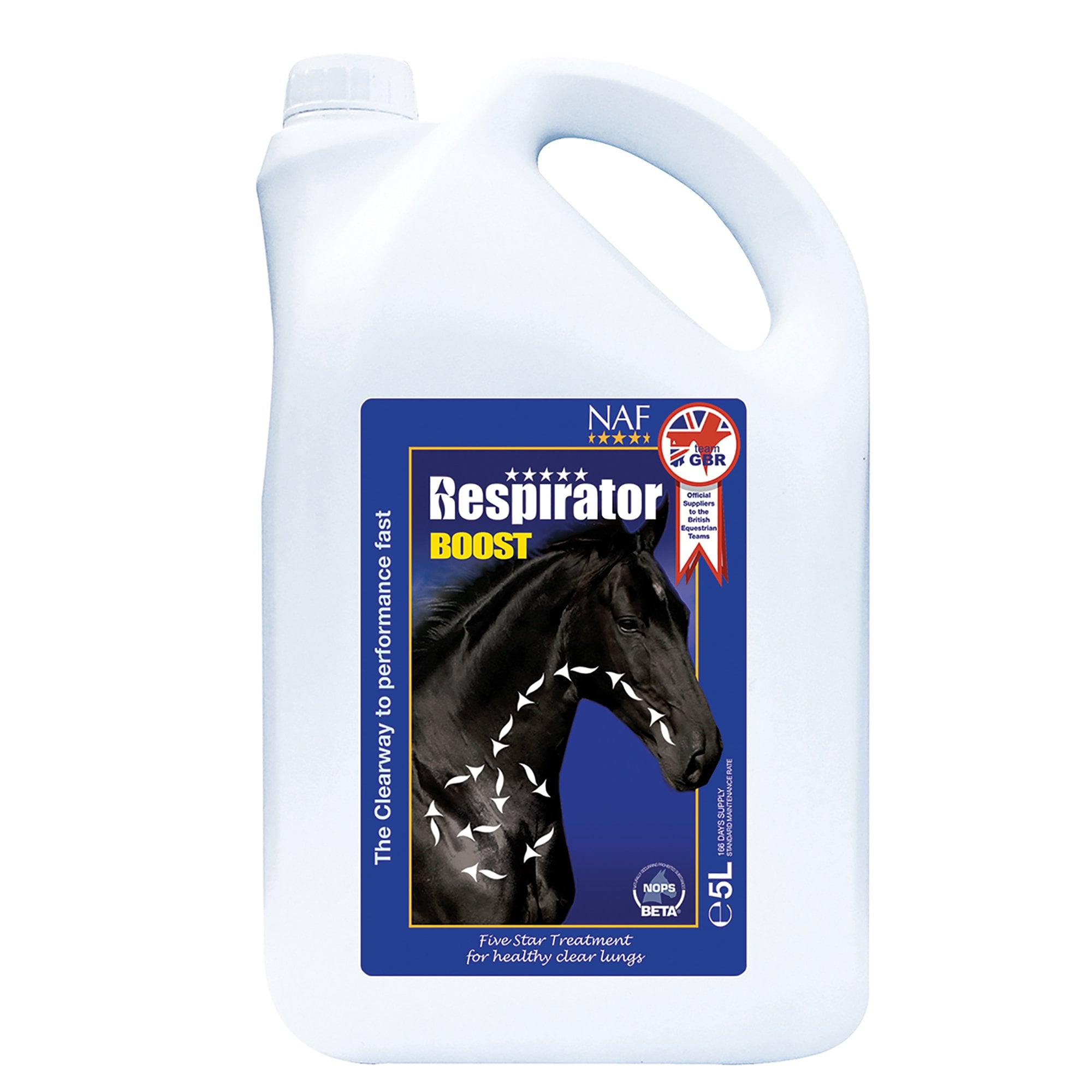 NAF (Natural Animal Feeds) Five Star Respirator Boost Horse Supplement 5 Litre