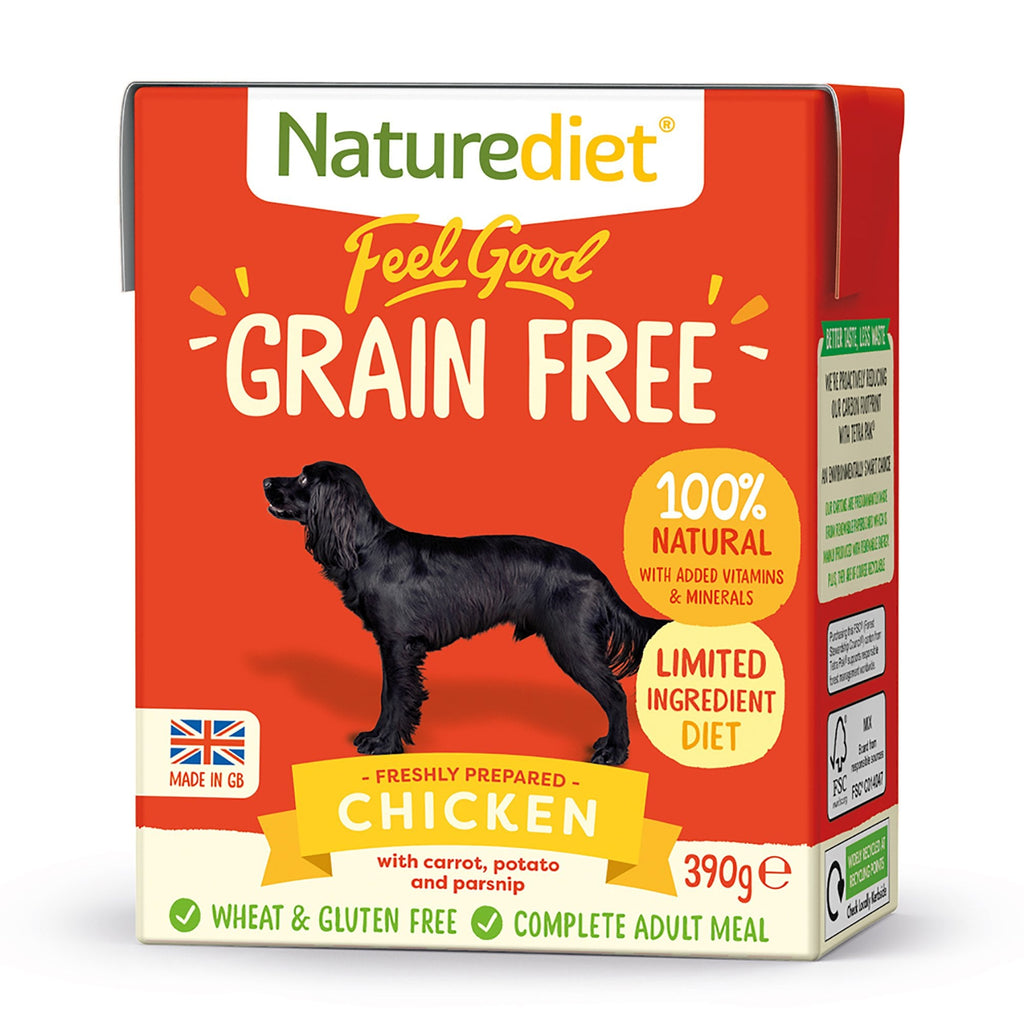Naturesdiet Feel Good Grain Free Chicken Adult Wet Dog Food 18 x 390g