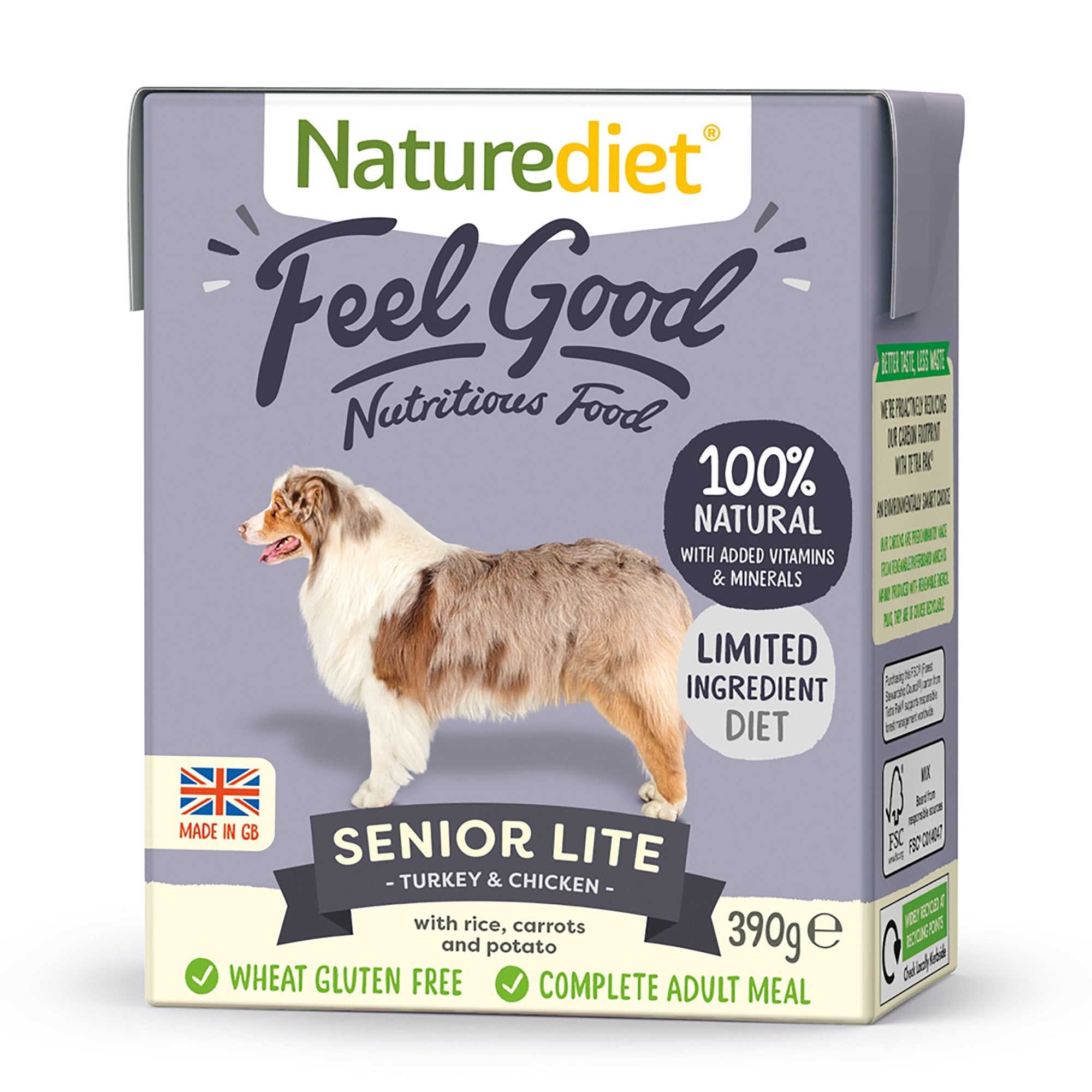 Feel Good Senior Lite Turkey & Chicken Wet Dog Food 18 x 390g