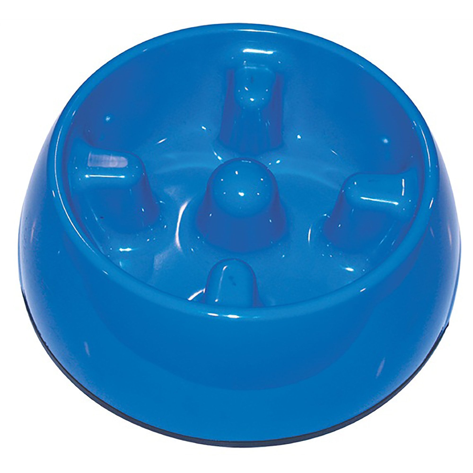 Dogit Go Slow Anti-Gulping Blue Dog Bowl - Medium