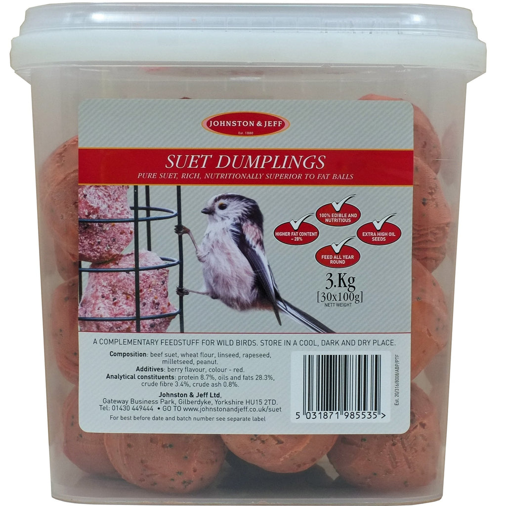 Johnston & Jeff Suet Dumplings Wild Bird Treat 30 x 100g Tub