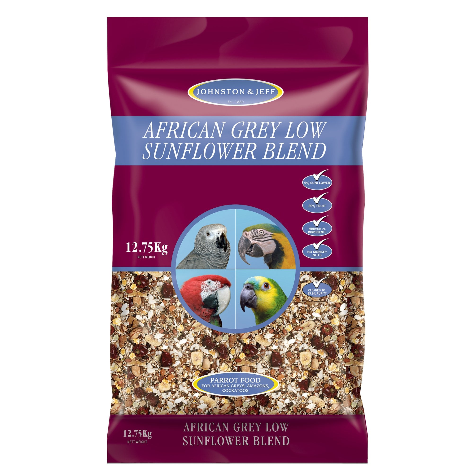 African Grey Low Sunflower Bird Seed 12.75kg