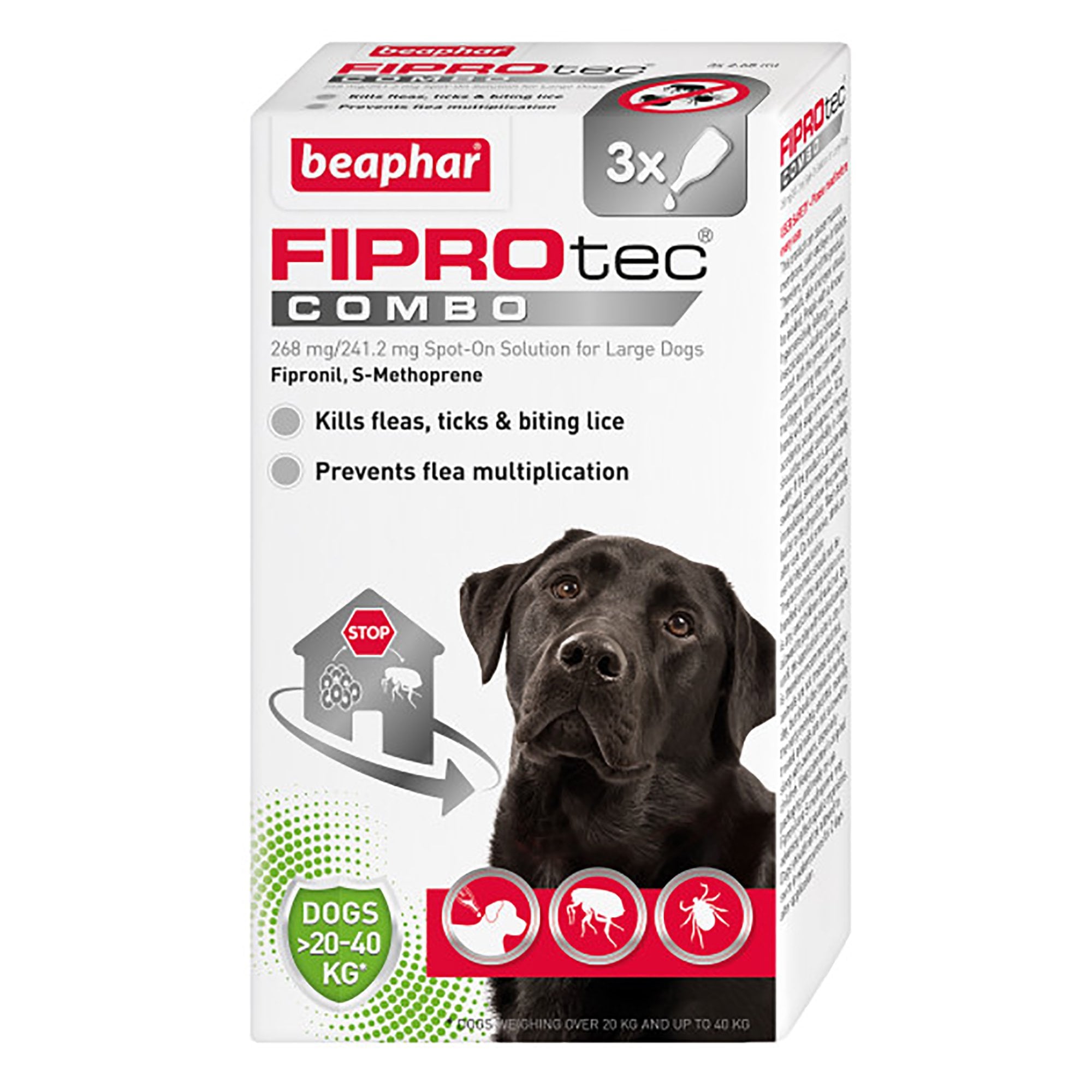 Beaphar FIPROtec Combo Spot On for Large Dogs - 3 Pack