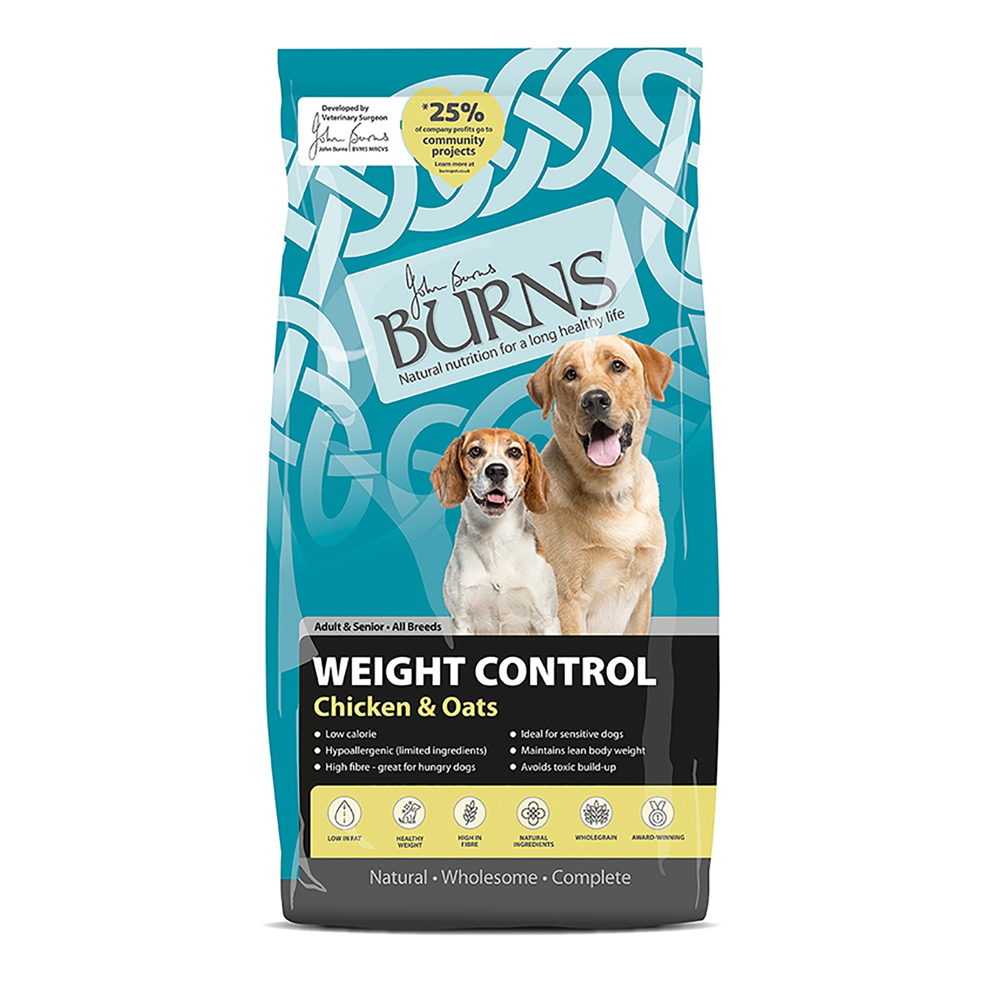 Weight Control Chicken & Oats Adult & Senior Dog Food 12kg