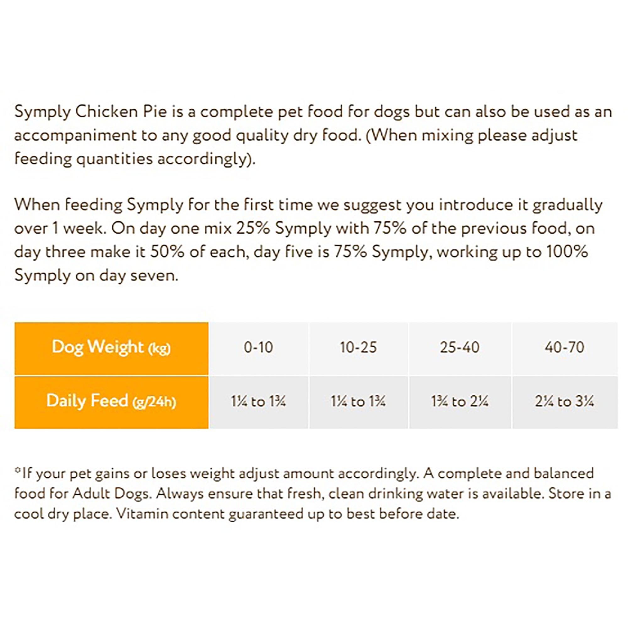 Chicken Pie With Brown Rice & Veg Wet Dog Food - 7 x 395g