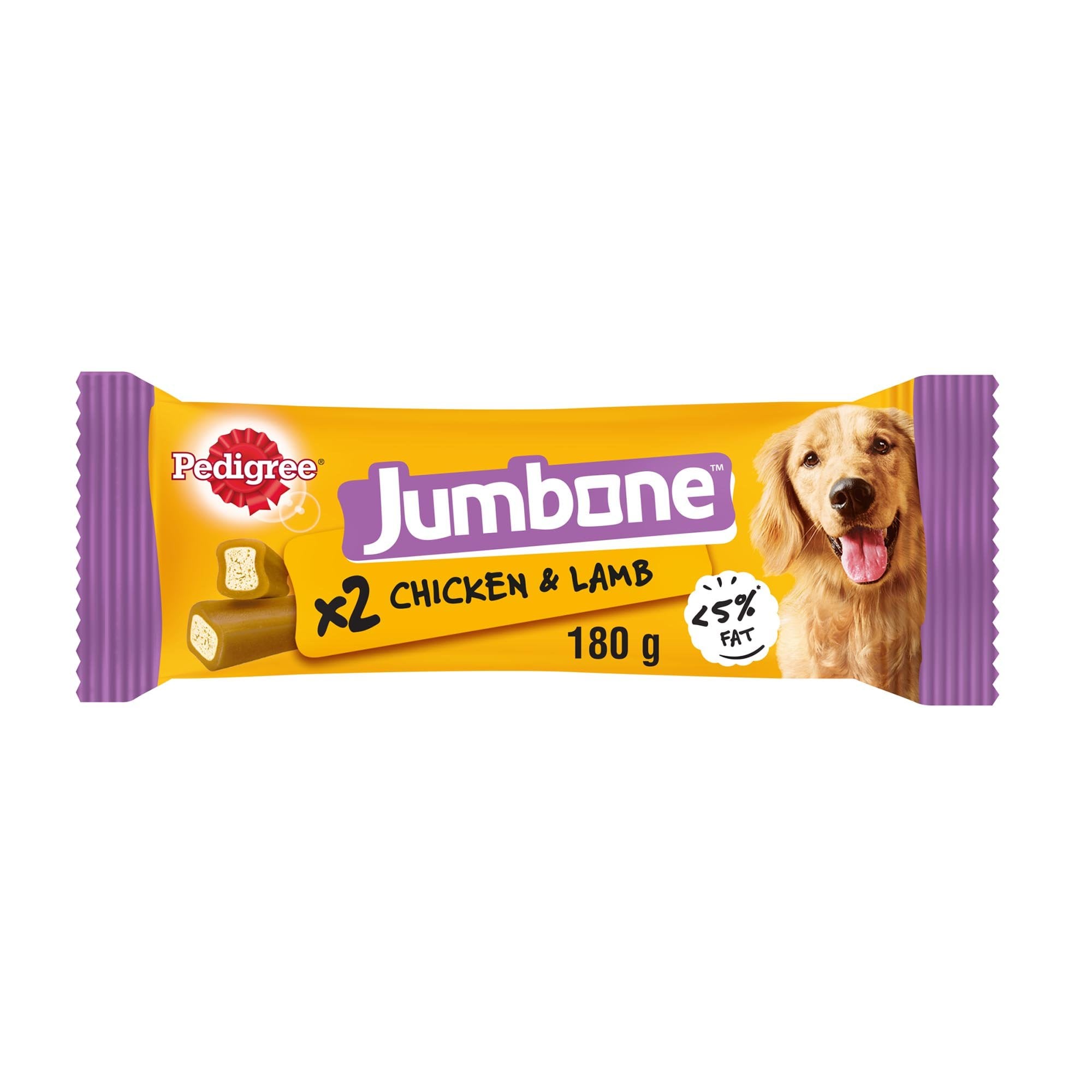 Jumbone Medium Dog Treats with Chicken & Lamb 2 Sticks x 12