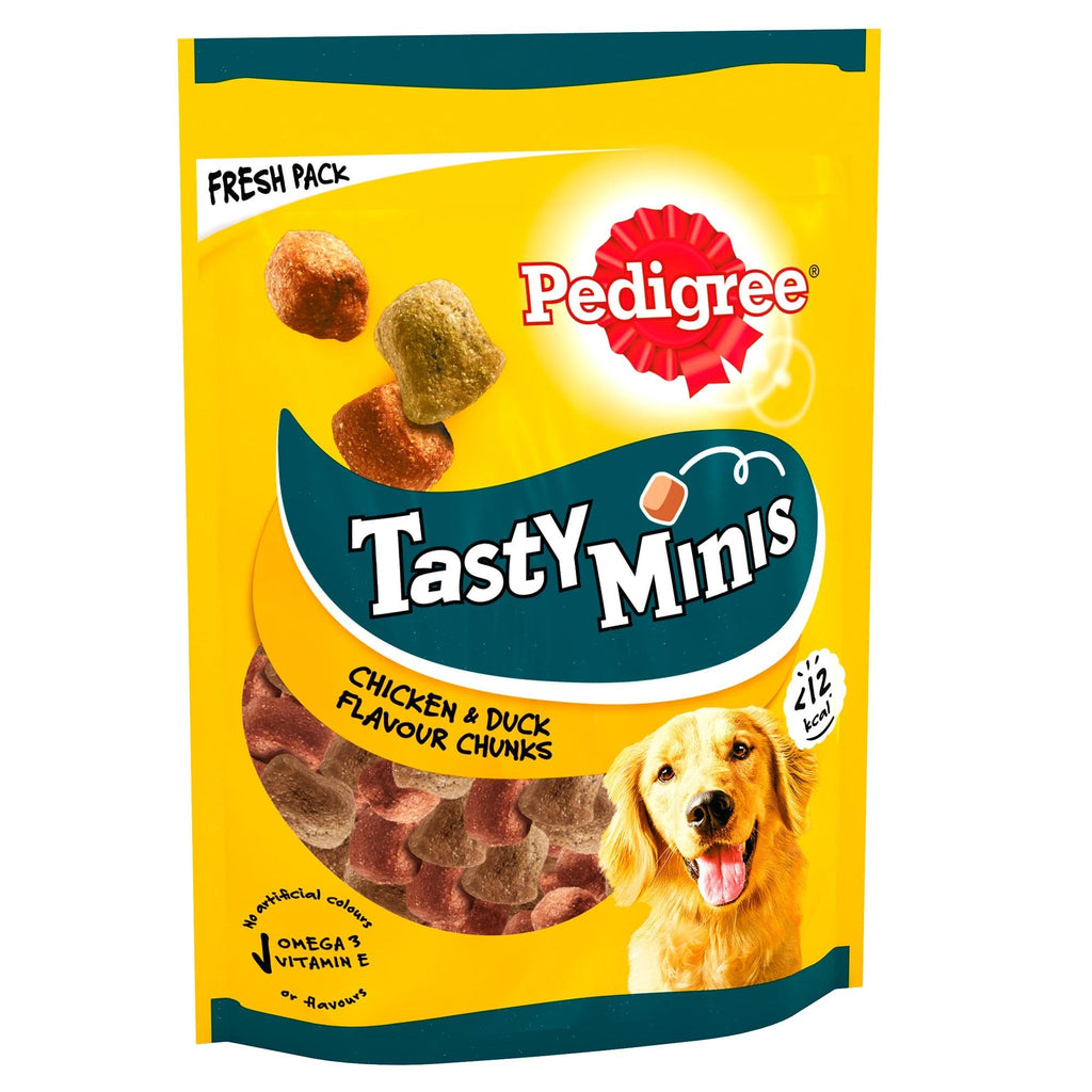 Tasty Minis Chicken & Duck Chunks Dog Treats 130g x 8