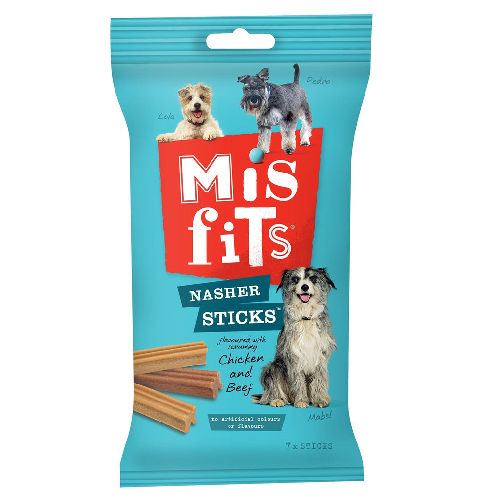 Misfits Nasher Sticks Medium Dog Treats With Chicken & Beef 170g x 10