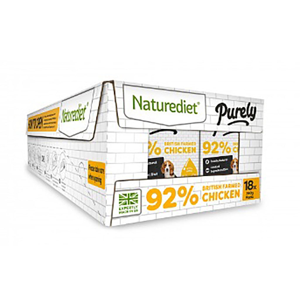 Naturediet Purely Free Grain Adult British Farmed Chicken Wet Dog Food 18 x 390g