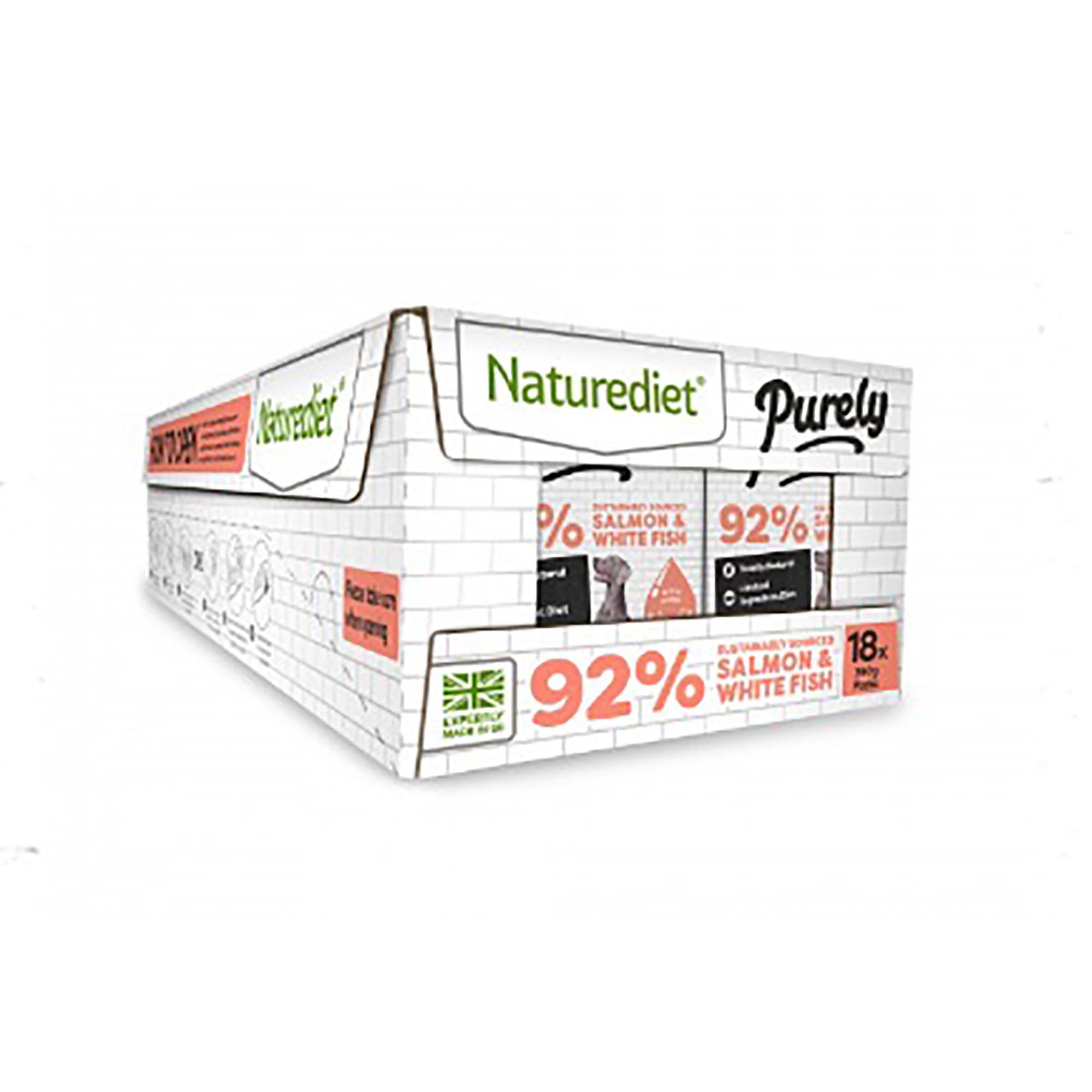 Naturediet Purely Grain Free Adult Salmon & White Fish Wet Dog Food 18 x 390g