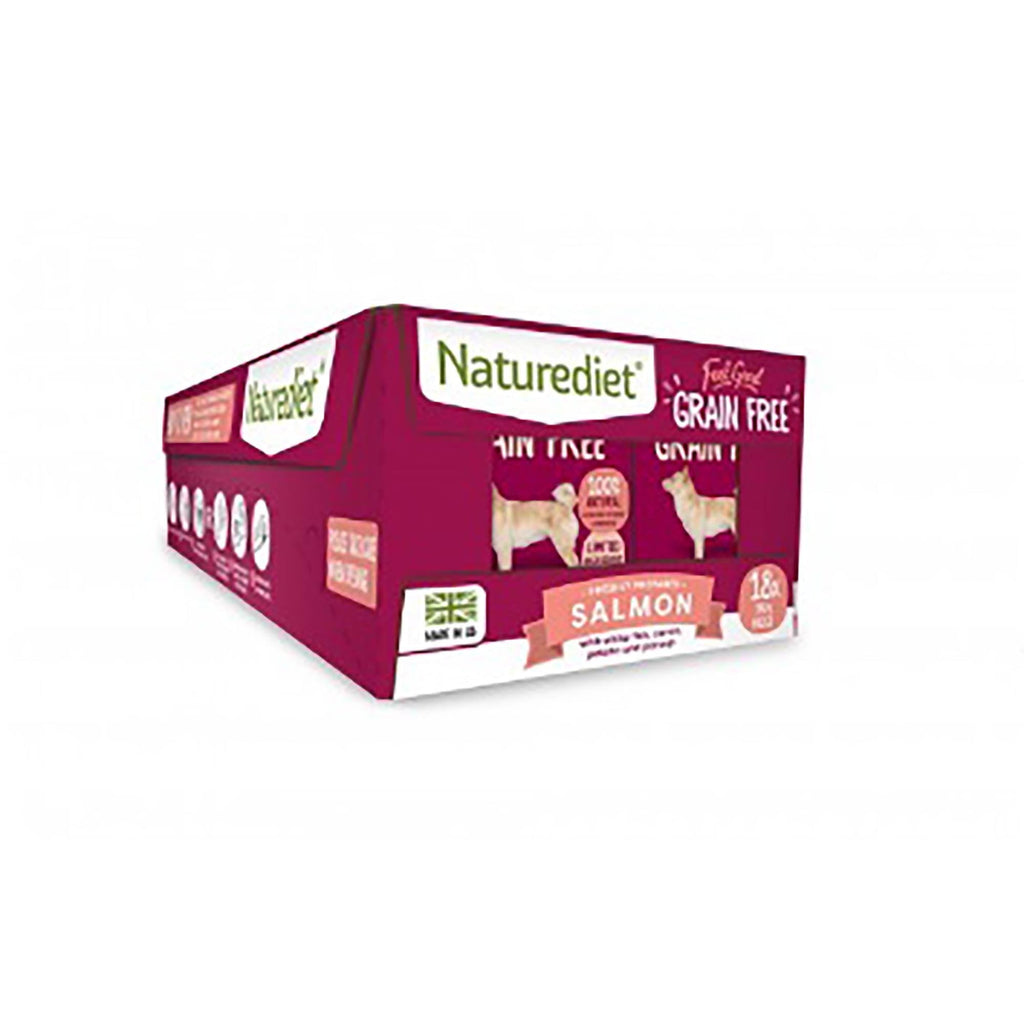 Naturesdiet Feel Good Grain Free Salmon Adult Wet Dog Food 18 x 390g