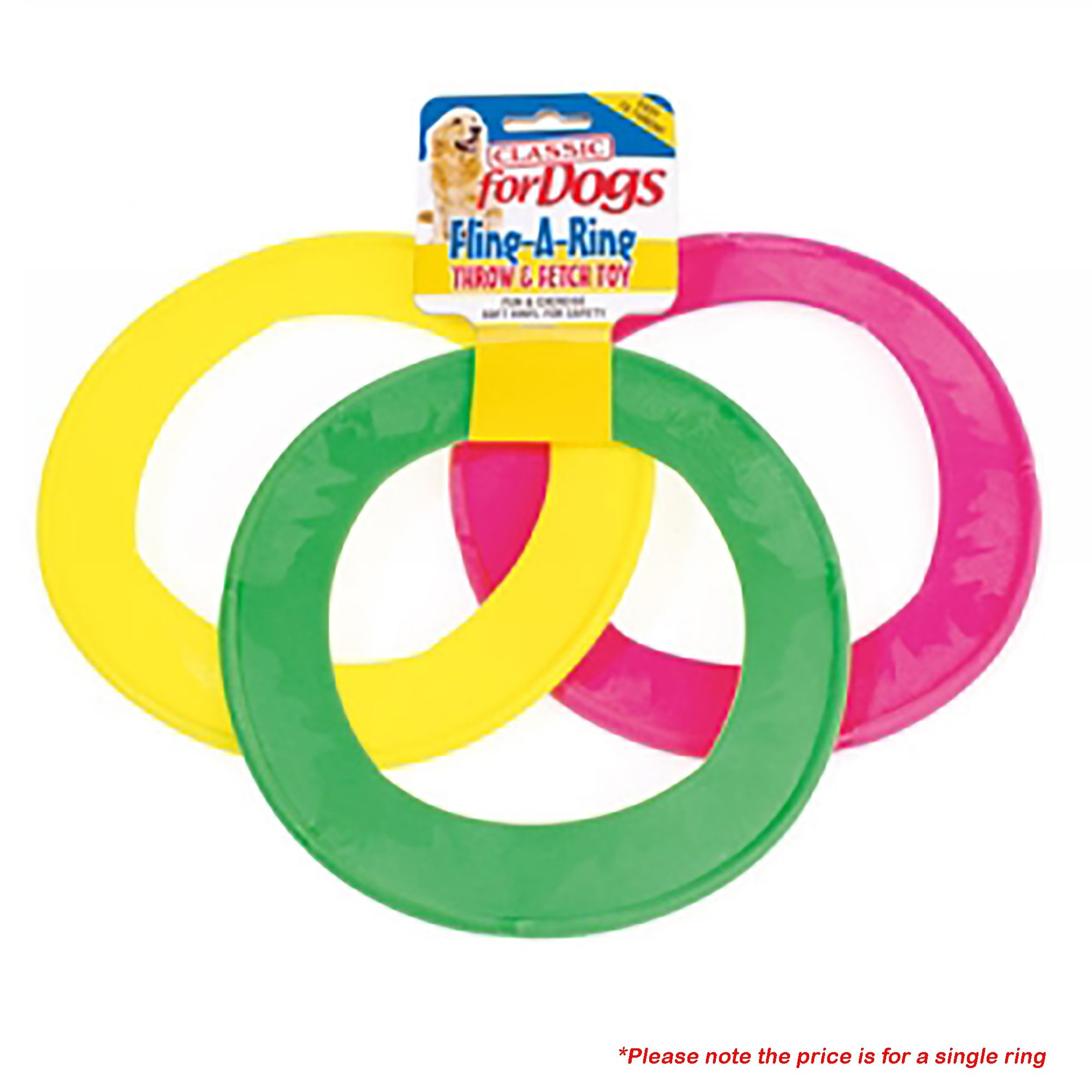 Vinyl Fling A Ring Dog Toy - 220mm