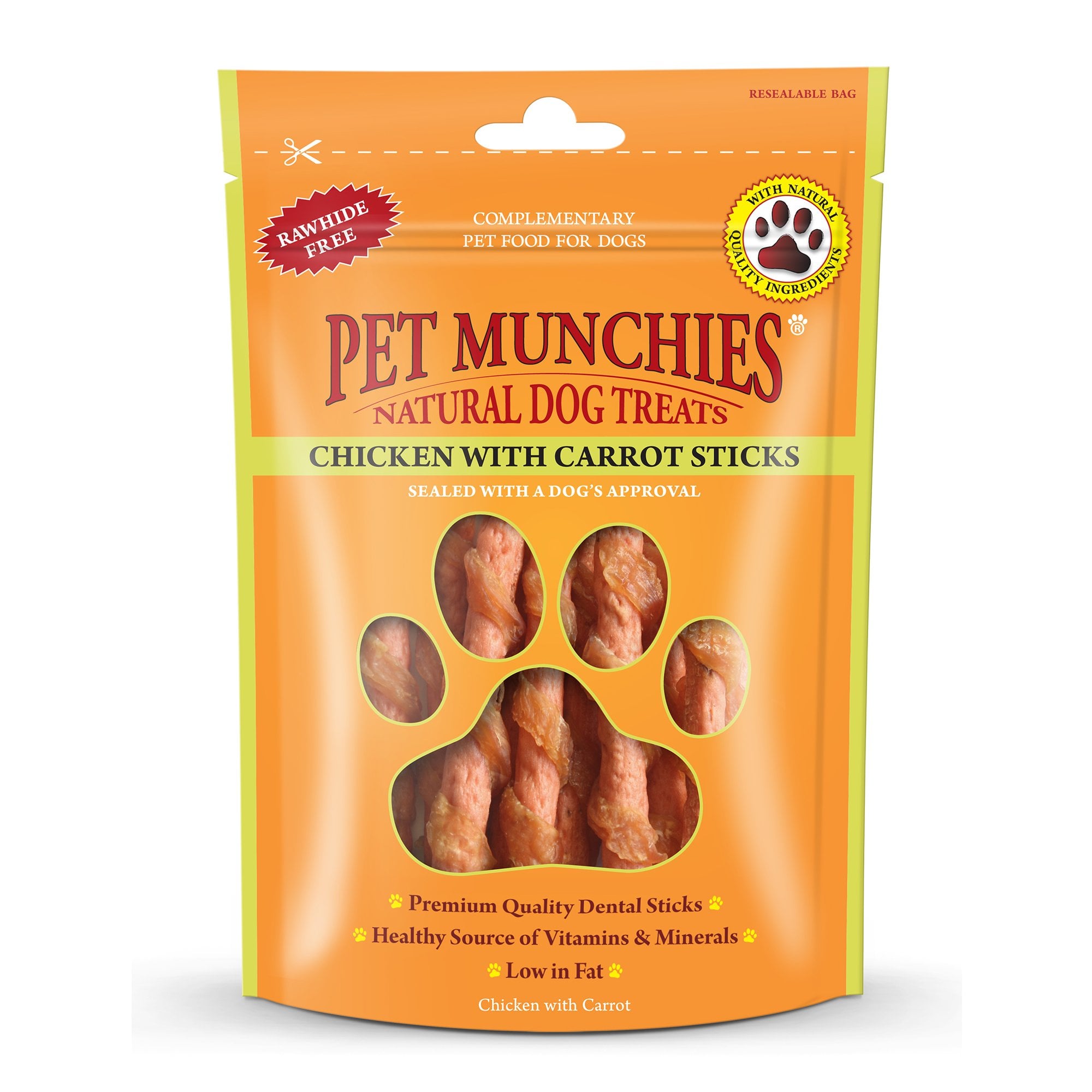 Pet Munchies Chicken with Carrot Sticks Natural Dog Treats 80g