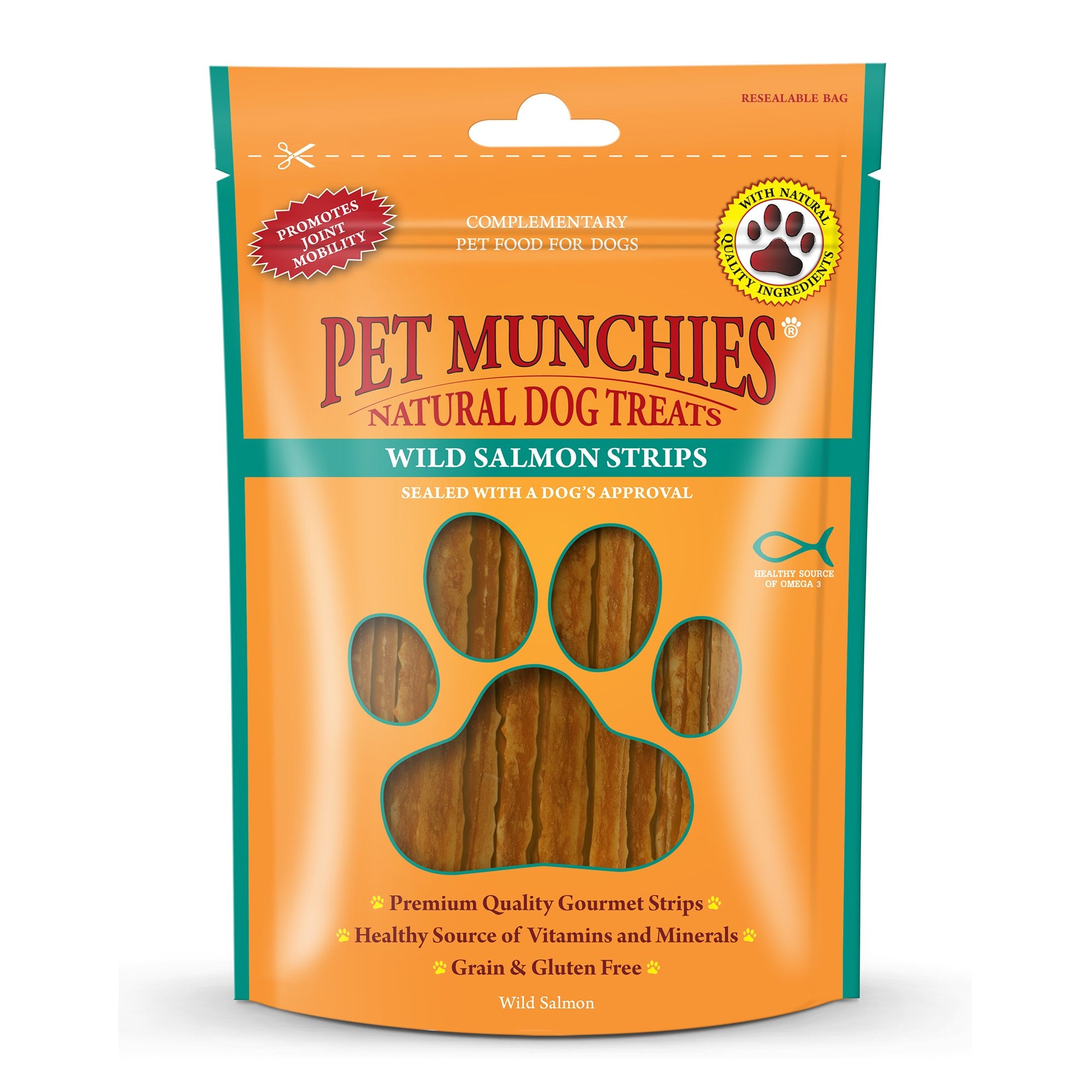 Pet Munchies Wild Salmon Strips Natural Dog Treats 80g