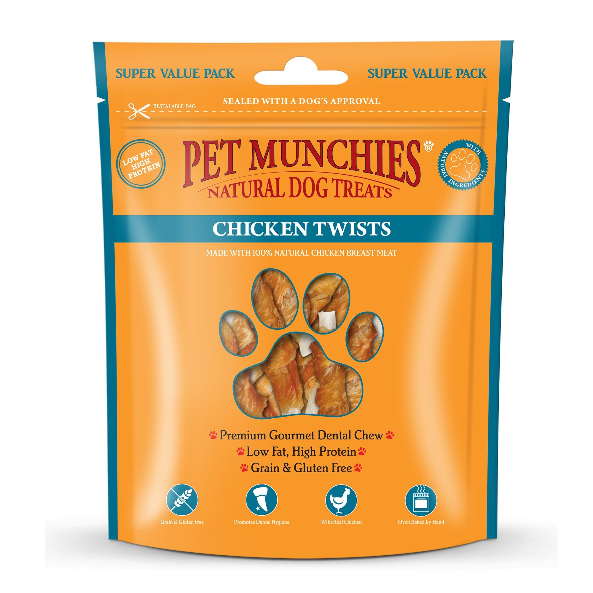 Pet Munchies Chicken Twists Natural Dog Treats 290g