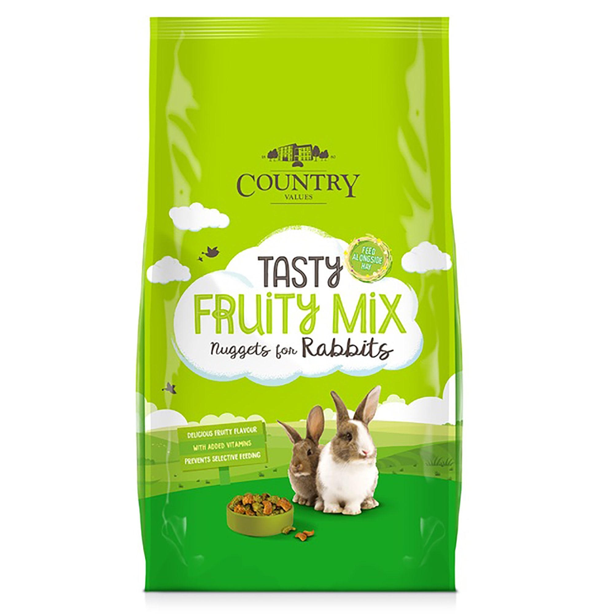 Country Value Tasty Fruity Mix Nuggets Rabbit Food 1.5kg