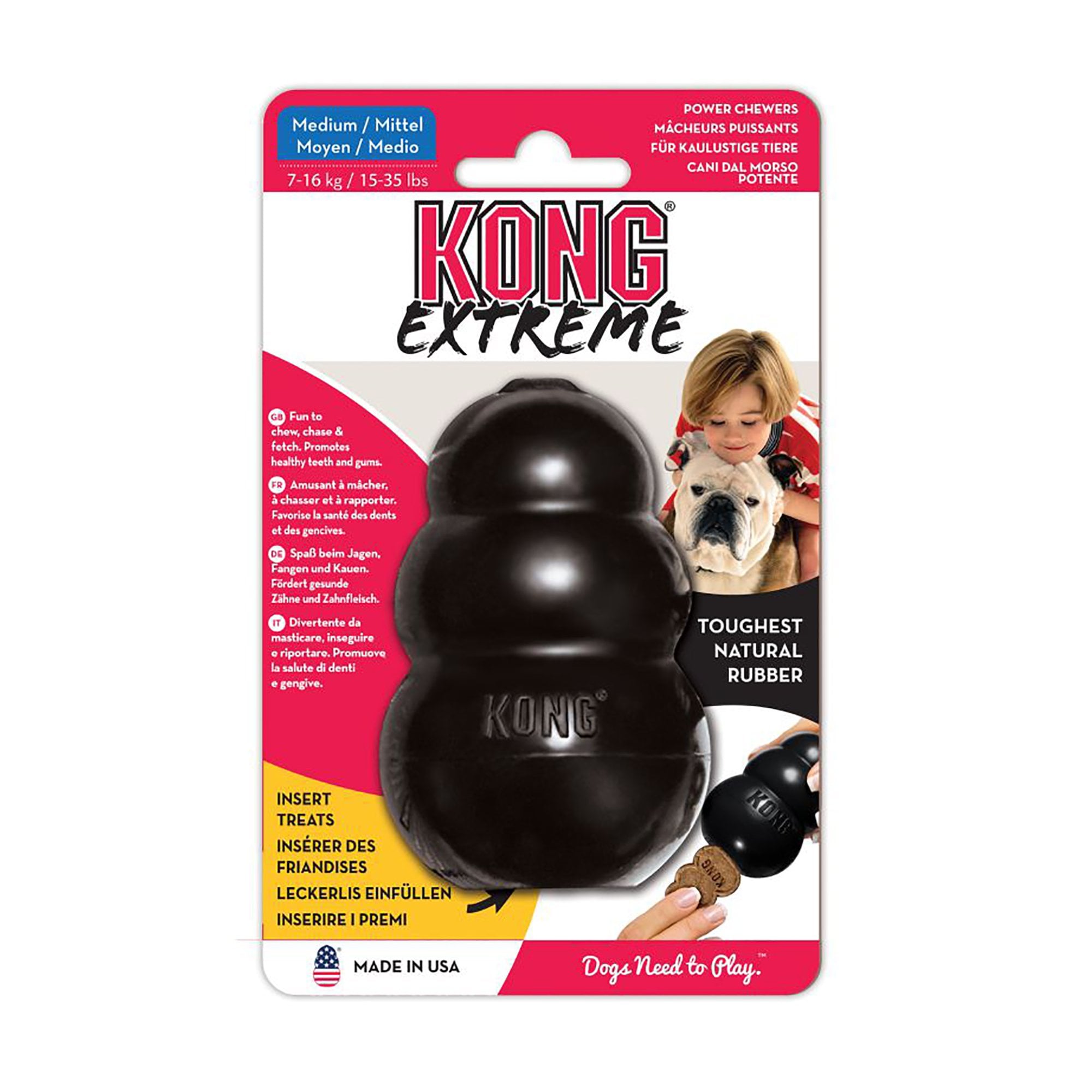 Classic Extreme Dog Toy Black - Medium