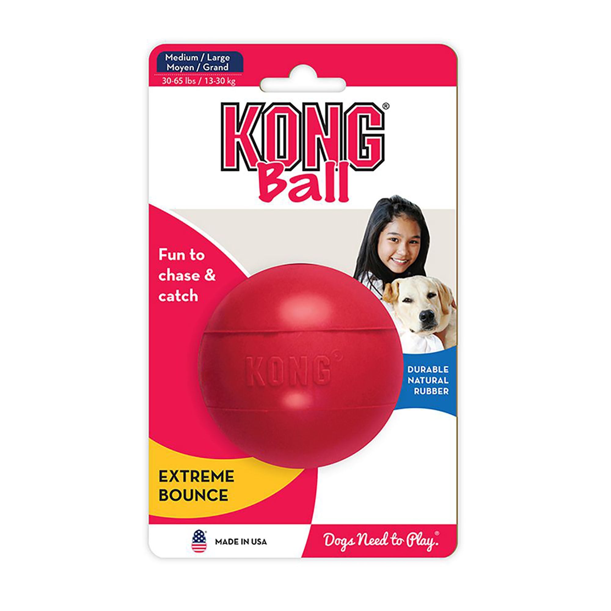 KONG Ball With Hole Dog Toy - Large