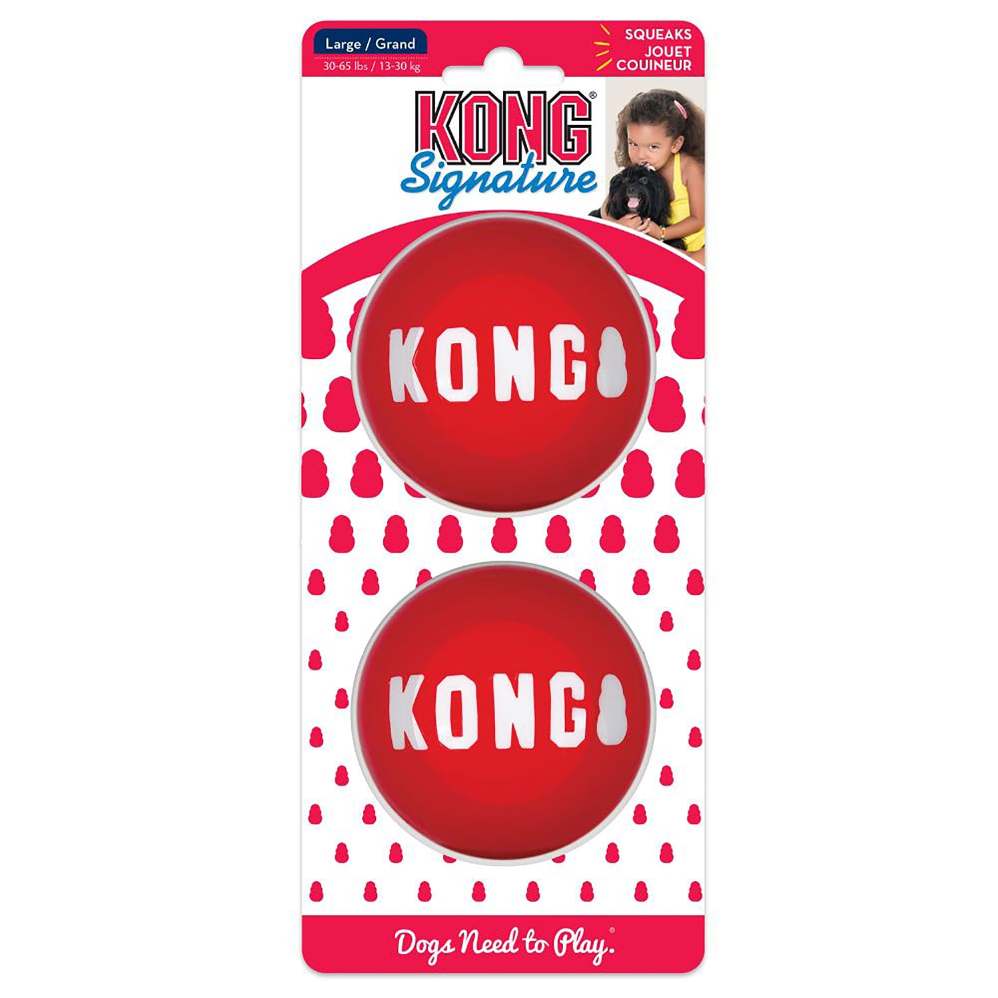 KONG Signature Balls Dog Toy Large - 2 Pack