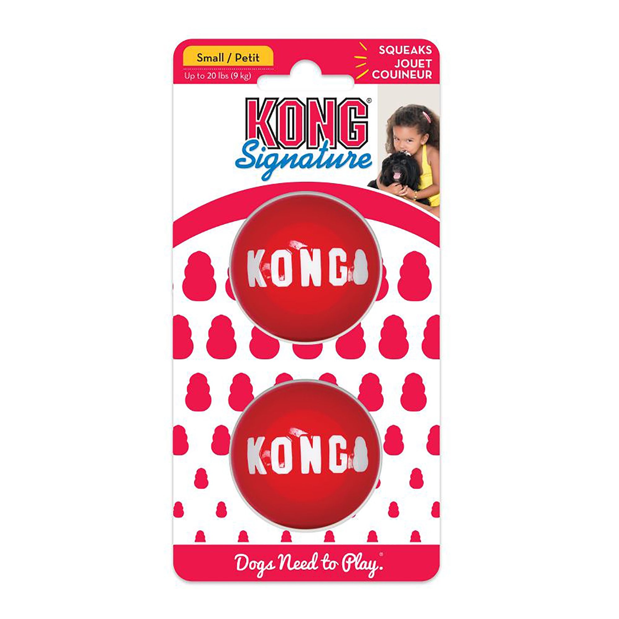 KONG Signature Balls Dog Toy Small - 2 Pack