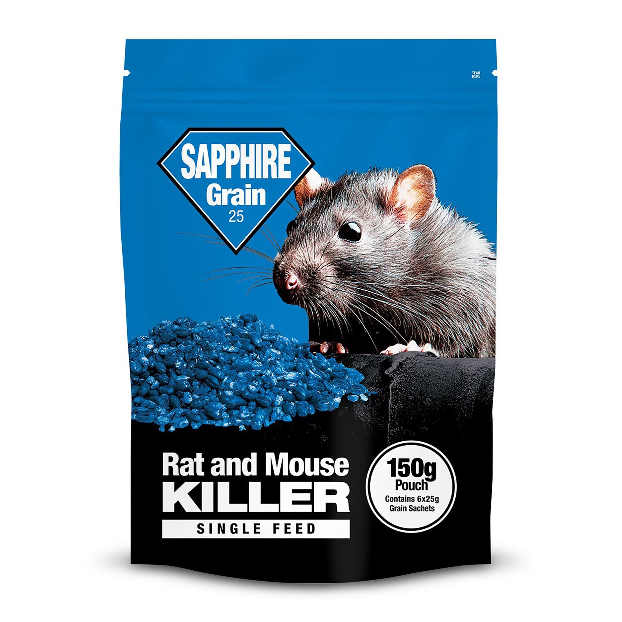 Sapphire Grain 25 Rat & Mouse Killer 150g Pouch