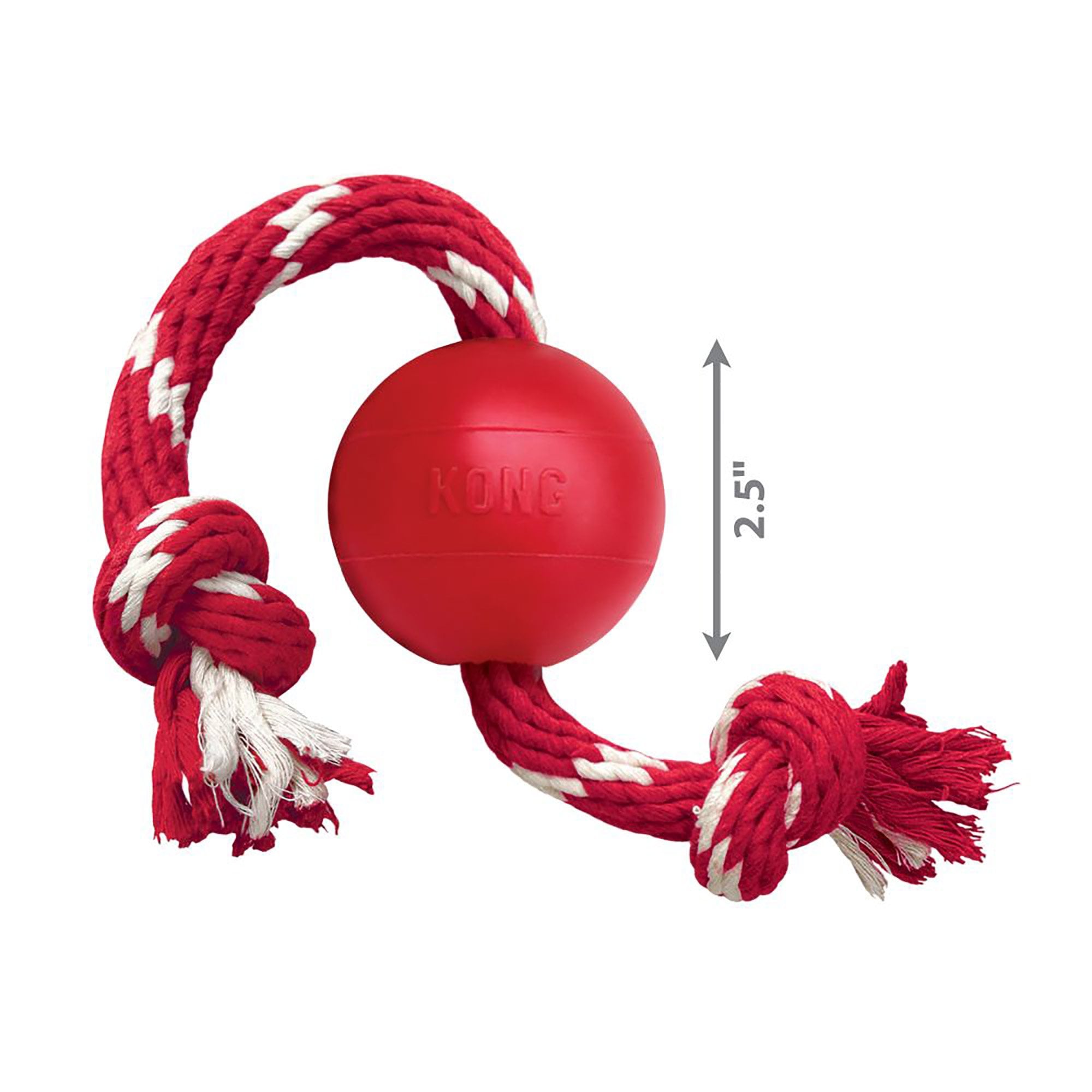 Classic Ball with Rope Dog Toy Small