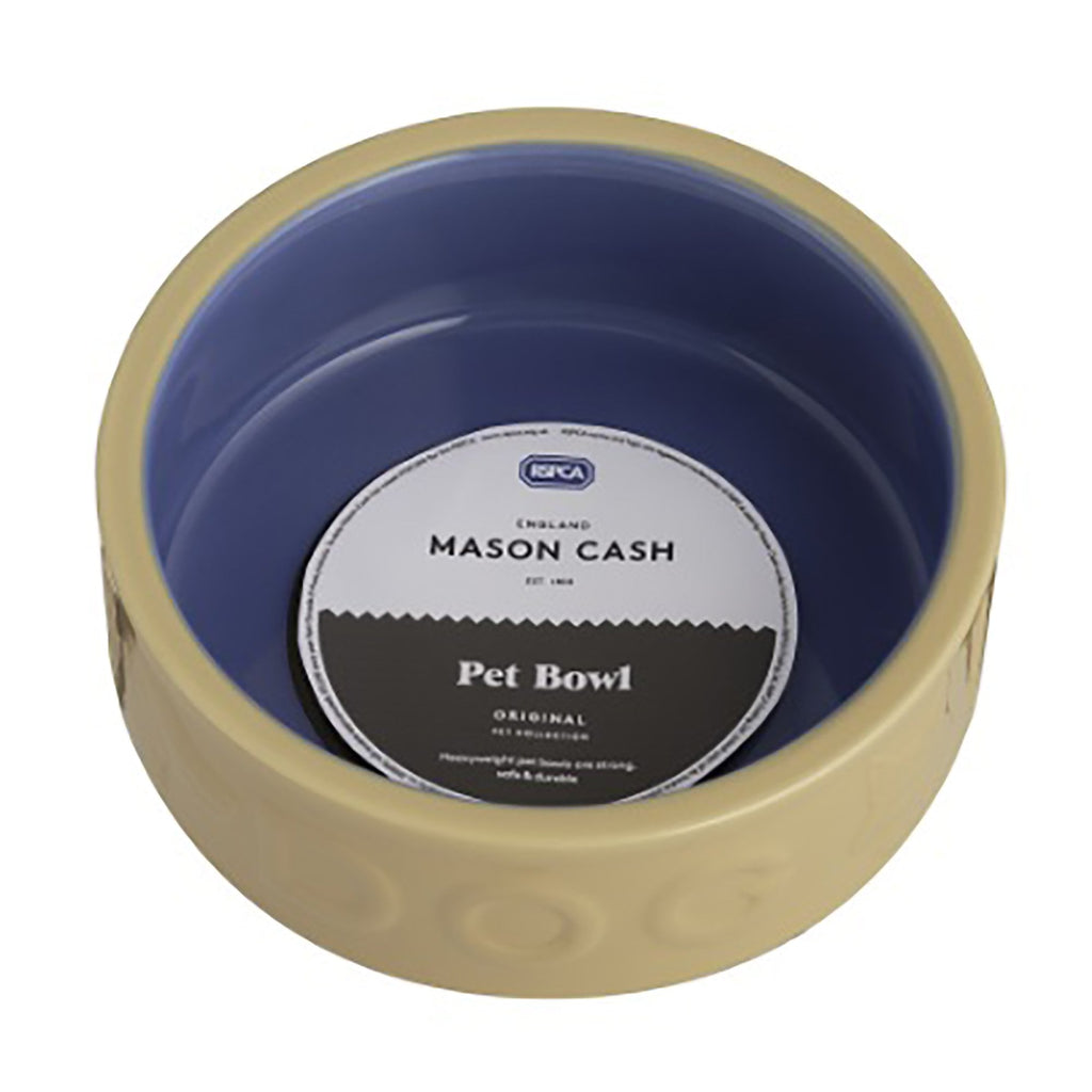 Mason Cash Ceramic & Blue Lettered Dog Bowl 18cm