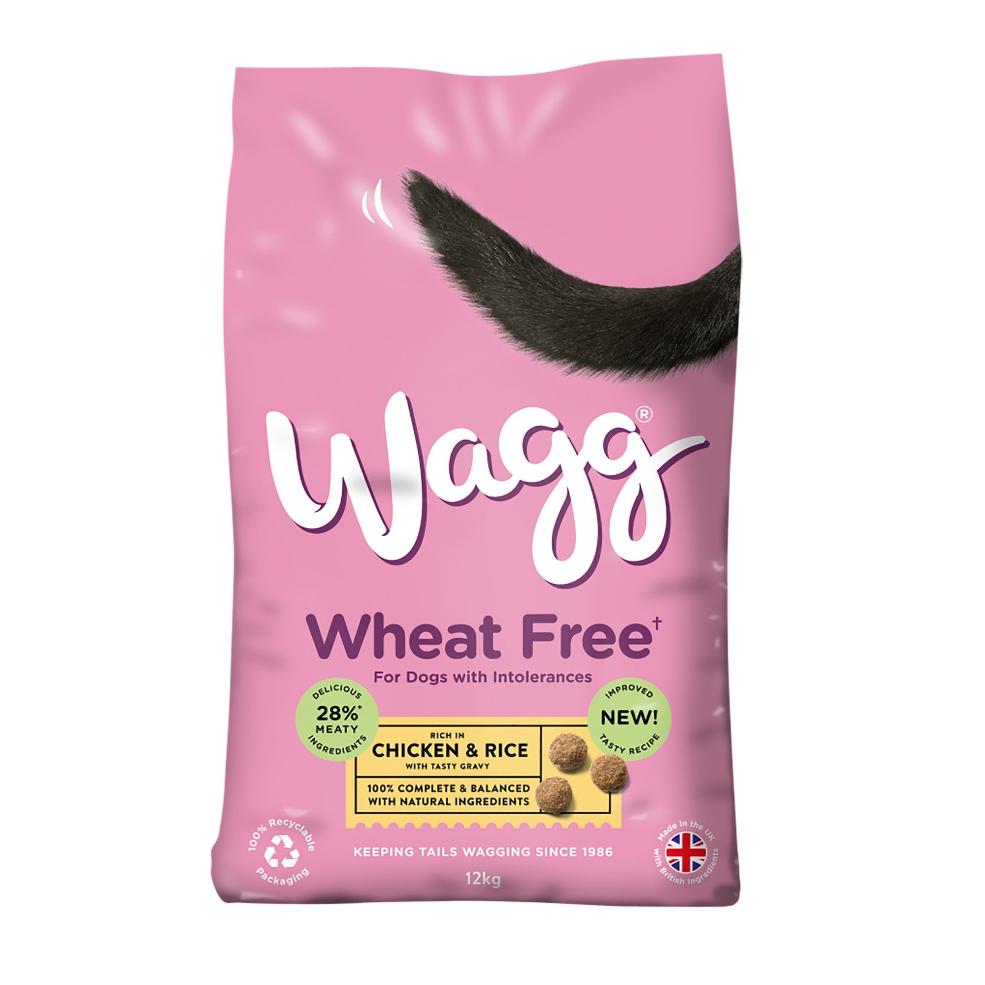 Wheat Free Adult Dog Food Chicken & Rice With Tasty Gravy 12kg